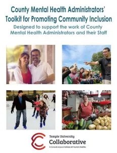 Screenshot of a document titled "County Mental Health Administrators Toolkit for Promoting Community Inclusion"
