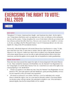 Screenshot of a document titled "Exercising the Right to Vote: Fall 2020"