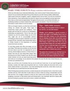 Screenshot of a document titled "Make Time for Fun: Enjoy Activities with Loved Ones"