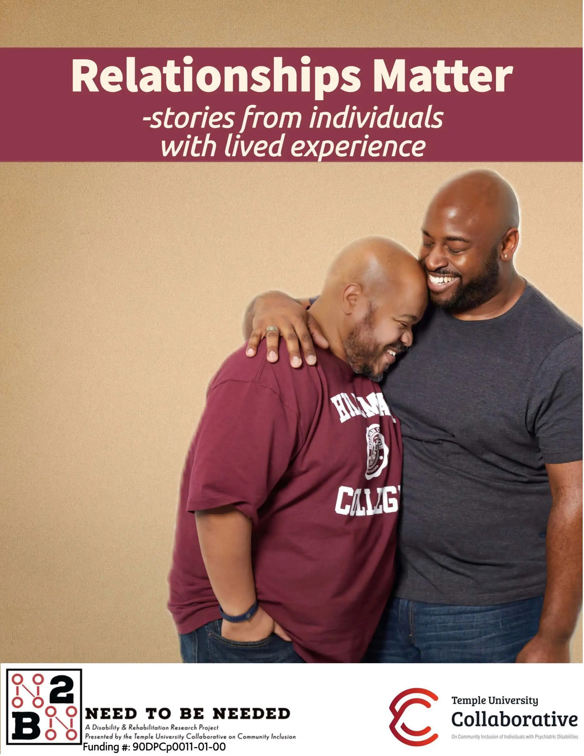 Screenshot of a document titled "Relationships Matter: Stories from Individuals with Lived Experience"