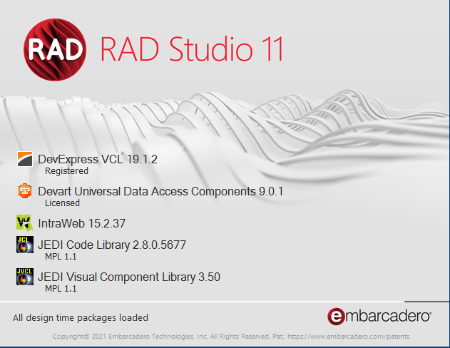 delphi 11 com os componentes