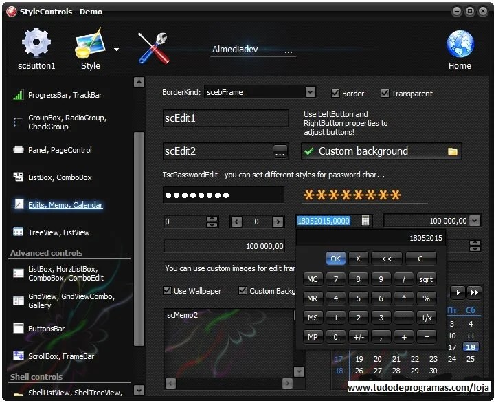 StyleControls1 Almediadev StyleControls 5.0 Full Source for DXE2-11 Delphi 11 Alexandria