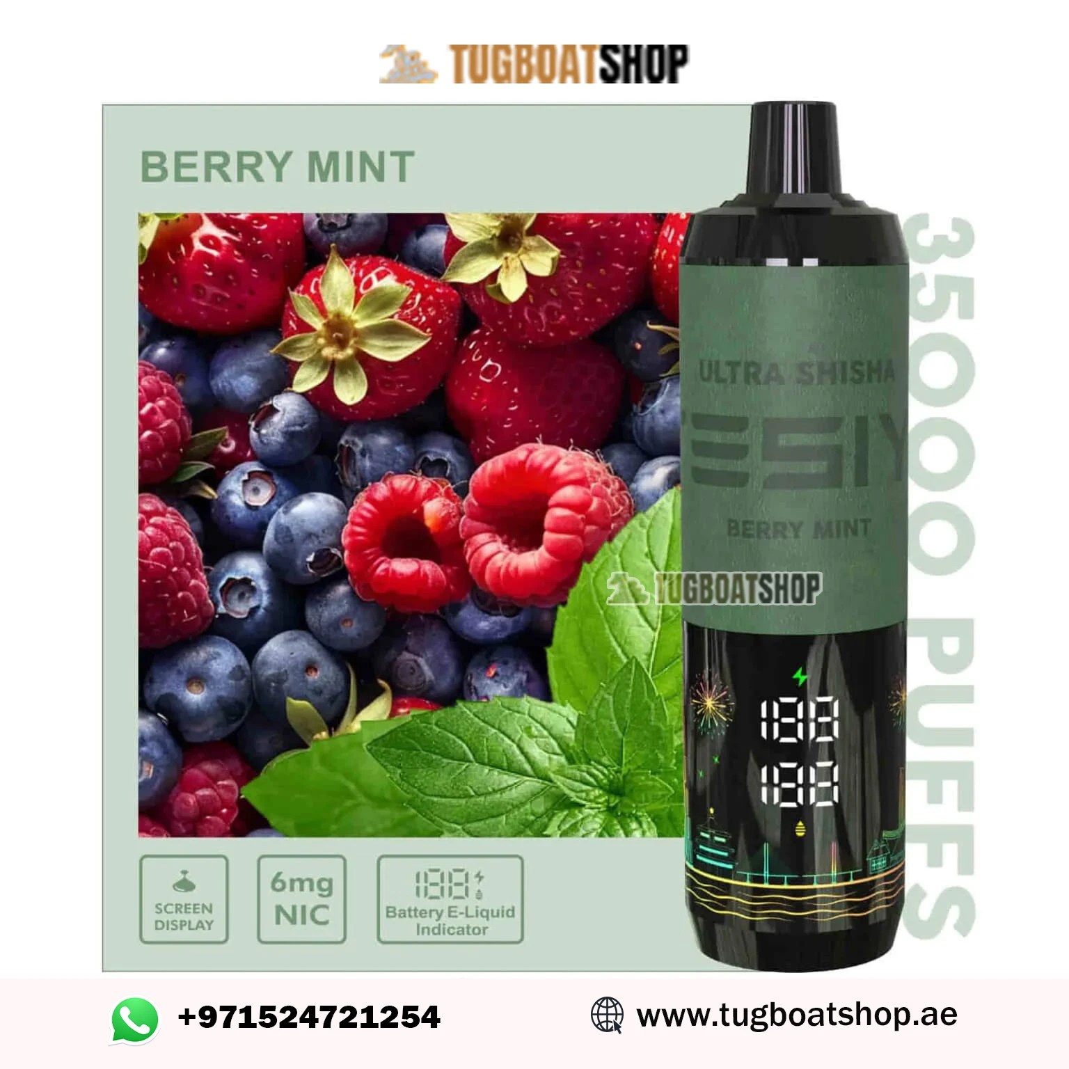 Tesiyi Ultra Shisha 35000 Puffs Berry Mint Disposable Vape In UAE