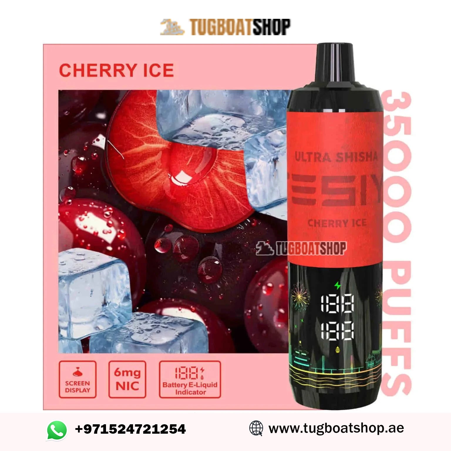 Tesiyi Ultra Shisha 35000 Puffs Cherry Ice Disposable Vape In UAE