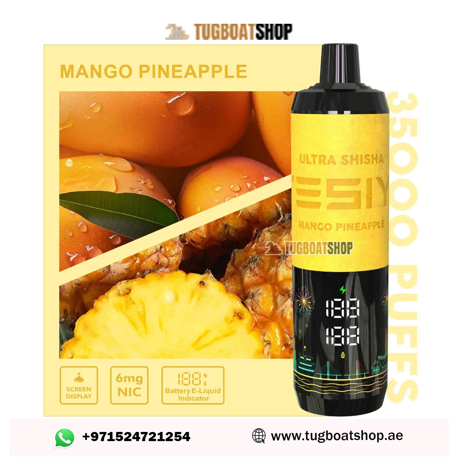 Tesiyi Ultra Shisha 35000 Puffs Mango Pineapple Disposable Vape In UAE