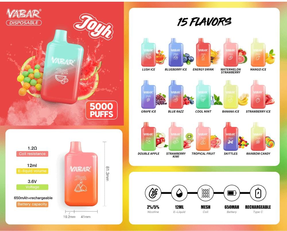Vabar JOYH 5000 Puffs Rechargeable Disposable Vape Vabar JOYH 5000 Puffs Rechargeable Disposable Vape