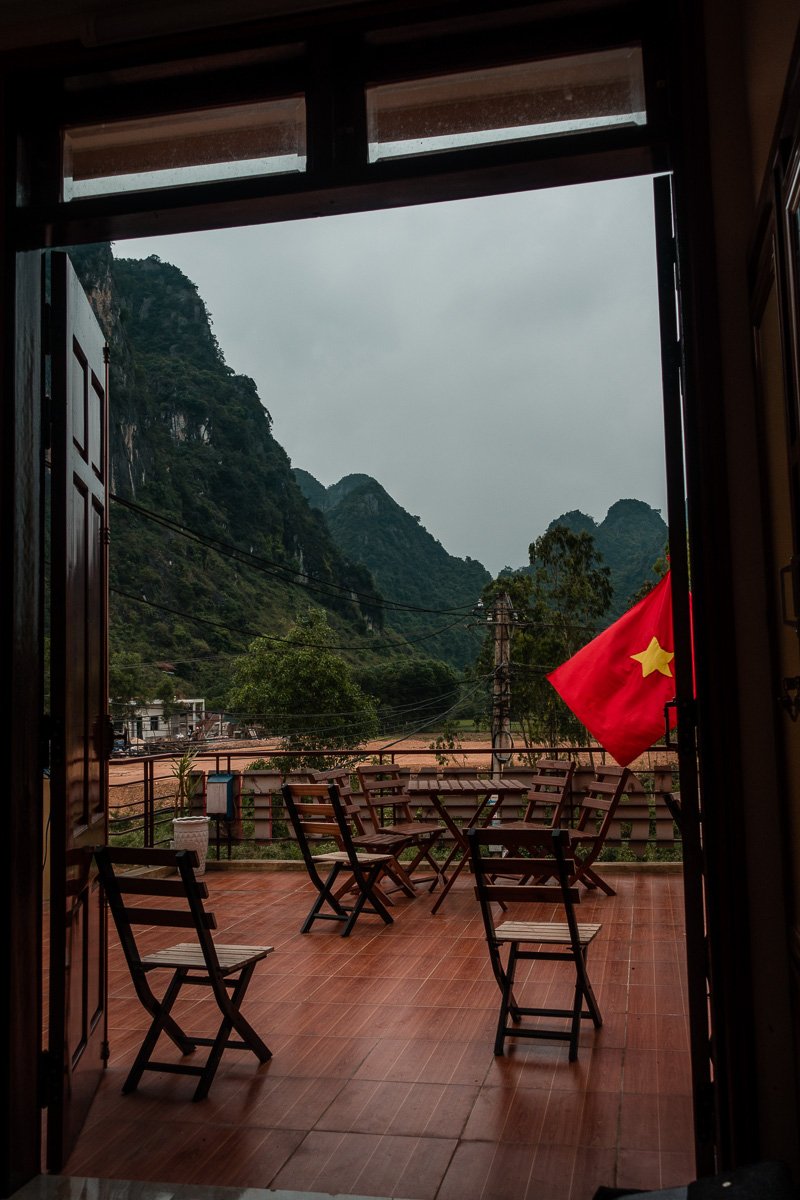 Grün-kommunistische Aussicht aus unserem Zimmer