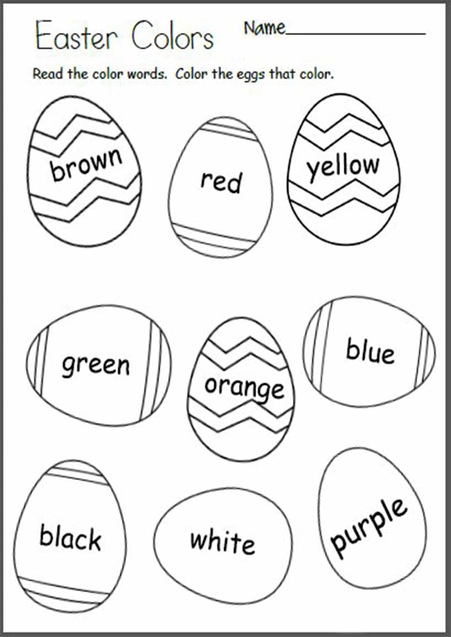 Free printable easter worksheets for little ones
