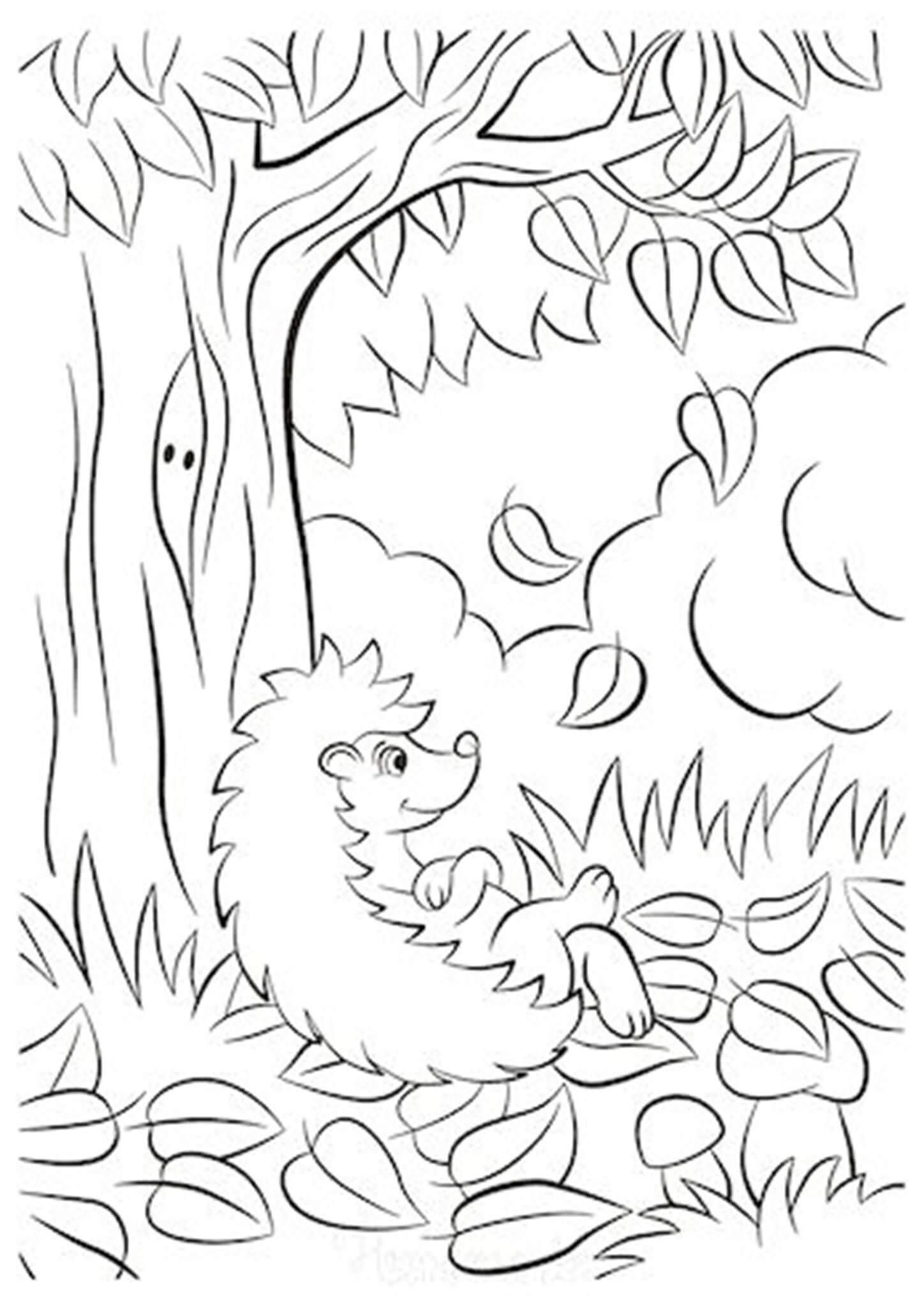 Free & easy to print tree coloring pages