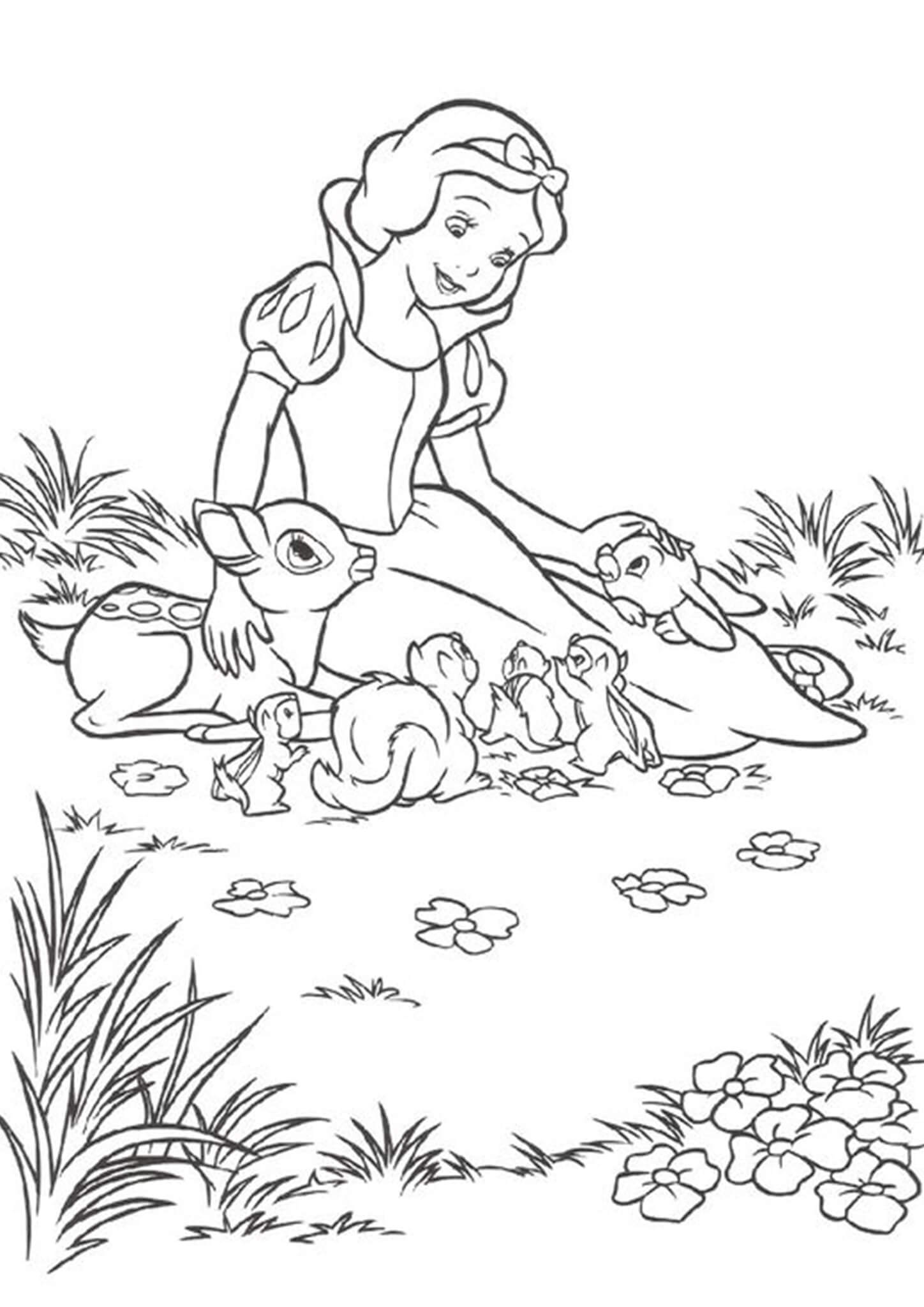 Free & easy to print snow white coloring pages