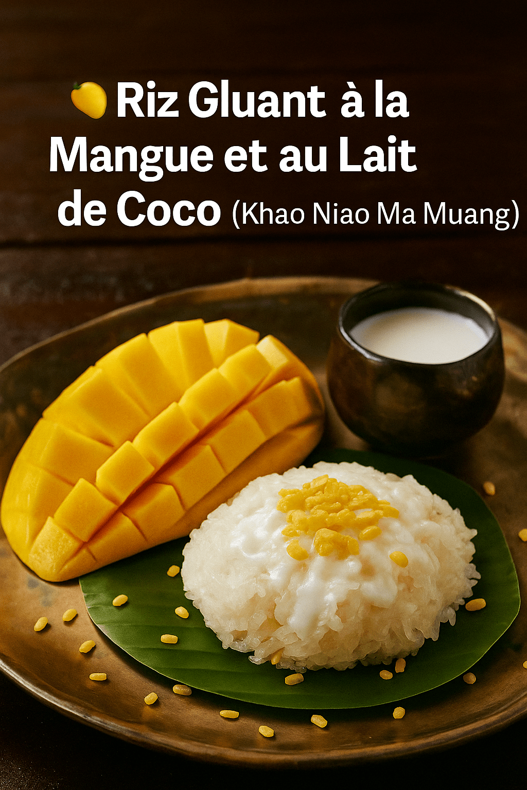 Riz Gluant à la Mangue et au Lait de Coco (Khao Niao Ma Muang – Xôi Xoài)
