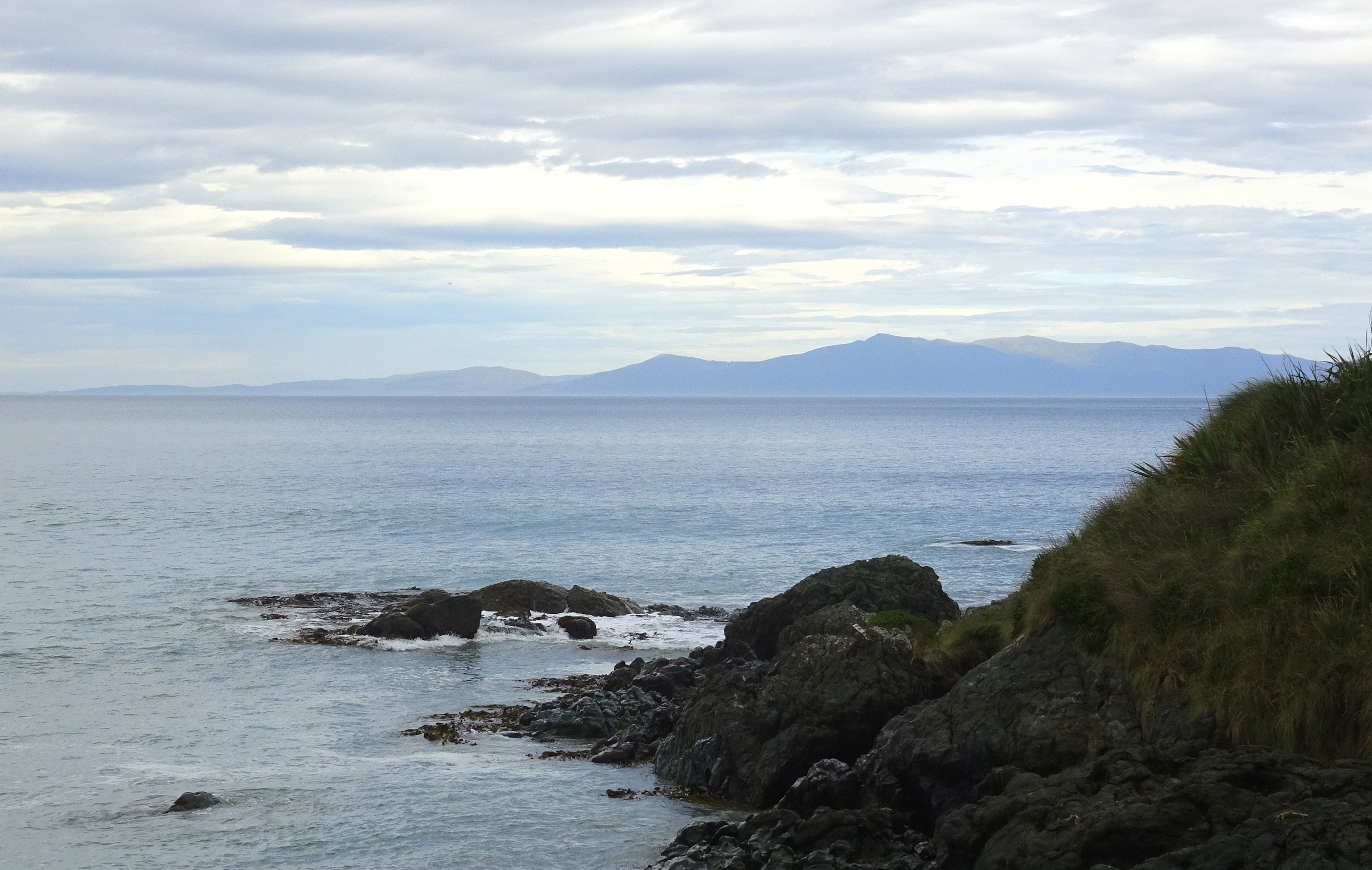 Looking over Foveaux Strait to Stewart Island Rakiura.