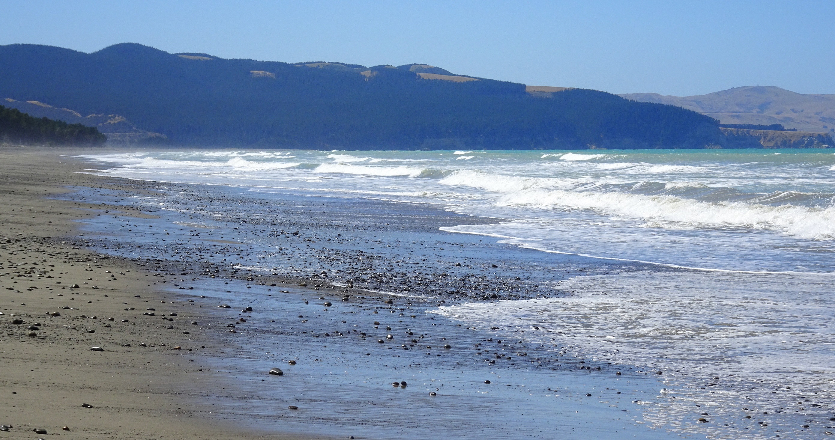 Amberley Beach, looking north.