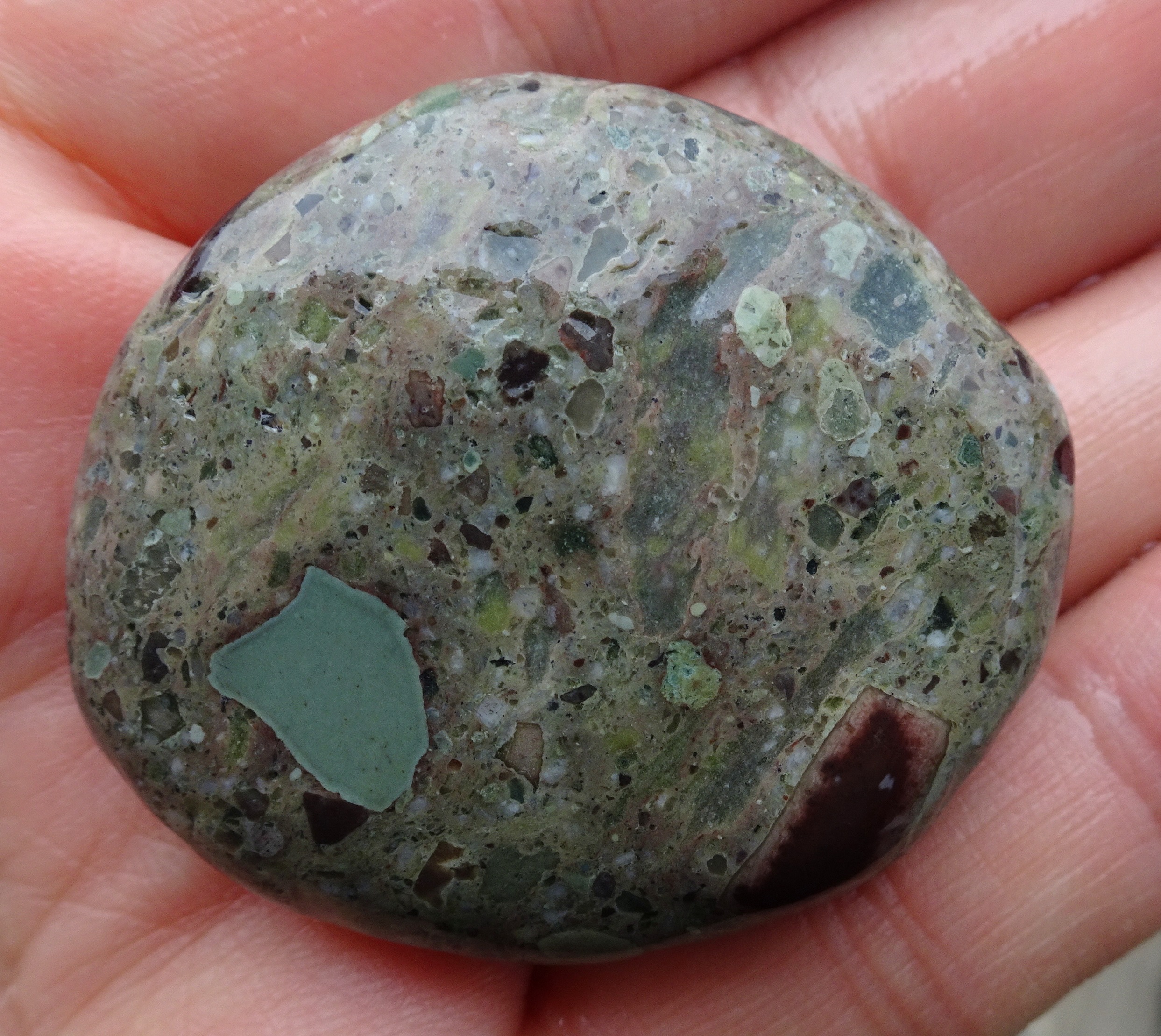 Breccia stone, made up of small stone fragments.