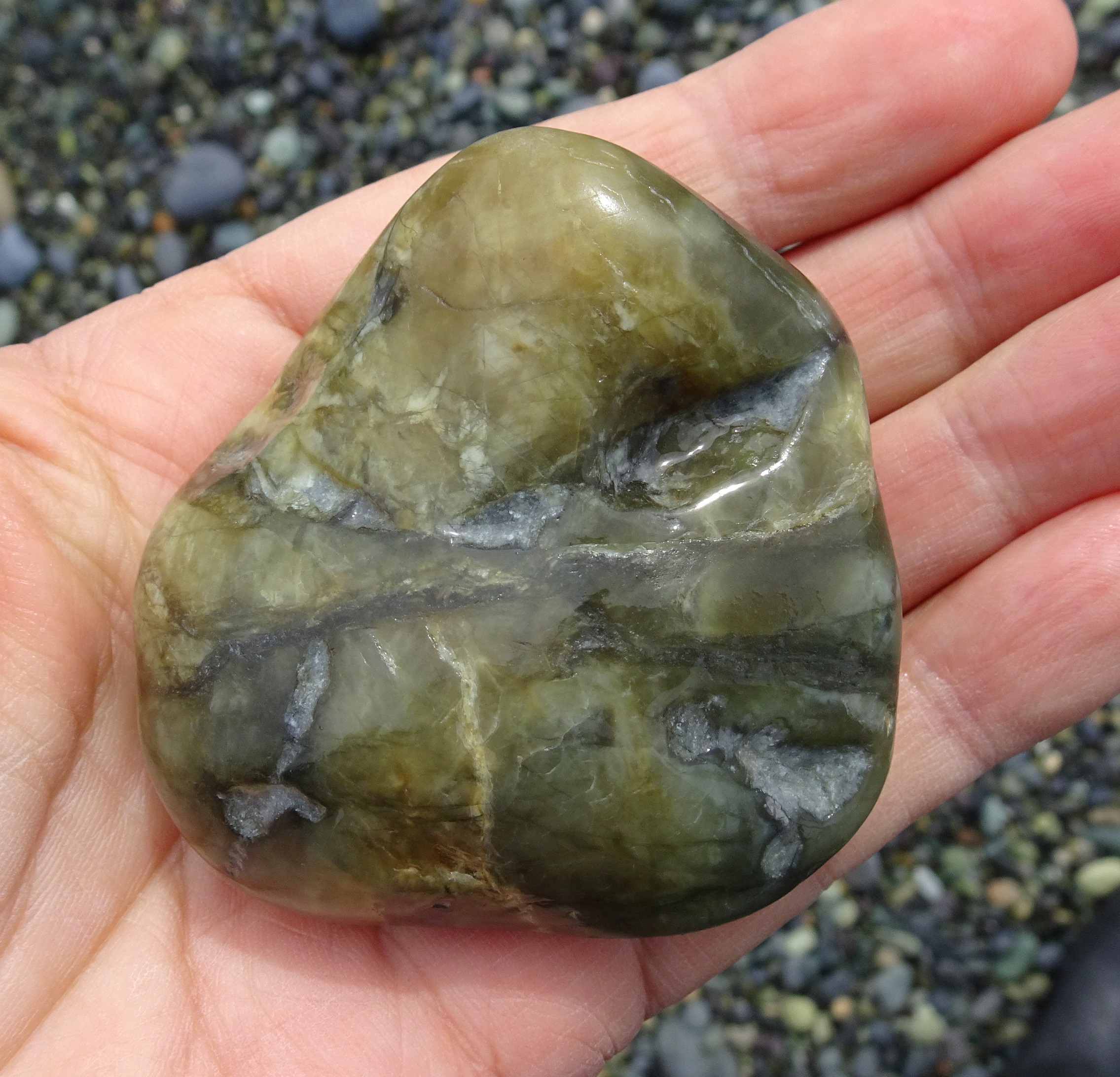 A large hydrogrossular garnet, found about 500 metres from the car park.