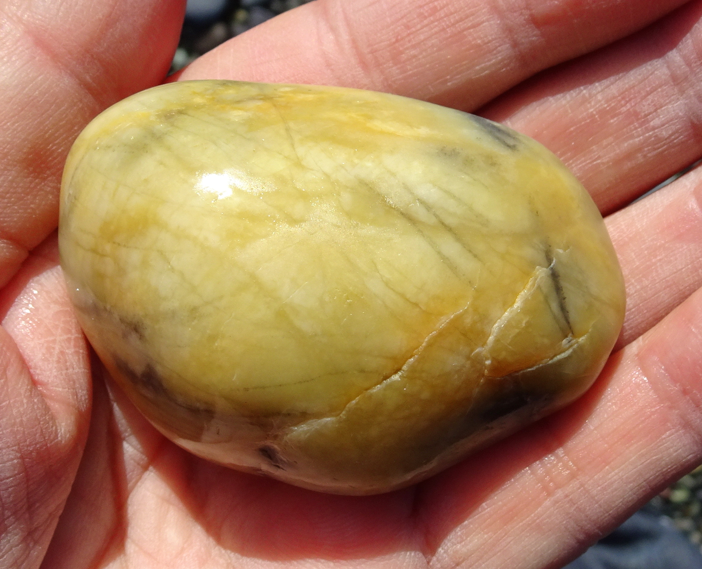 One of the hydrogrossular garnets I found today.
