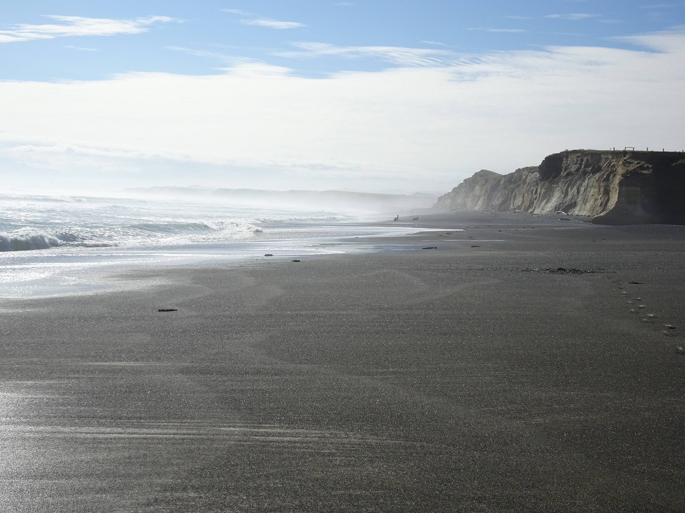 The same part of the beach three hours after high tide.