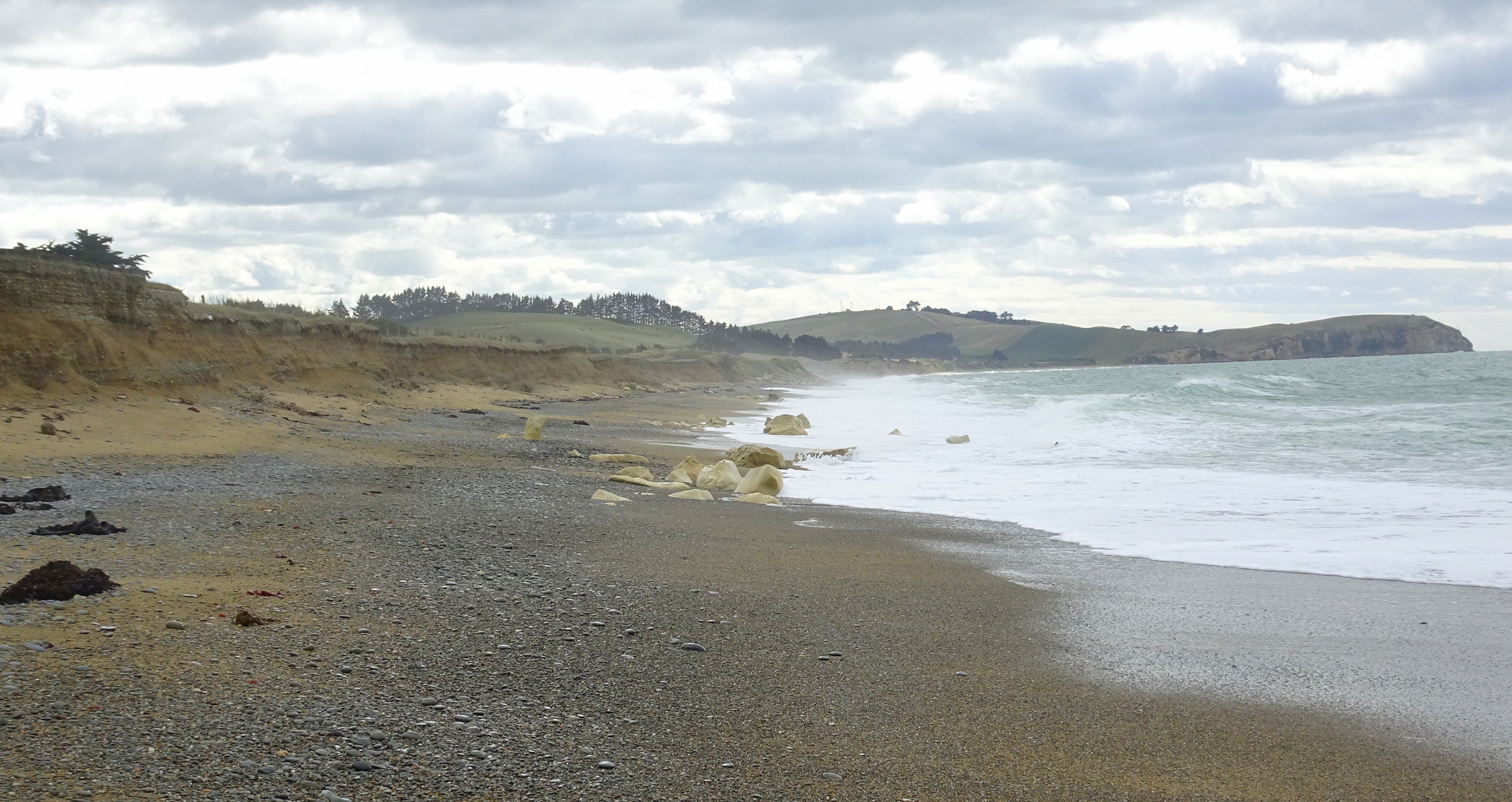 I went as far as these rocks, which are about 800 metres along the beach.