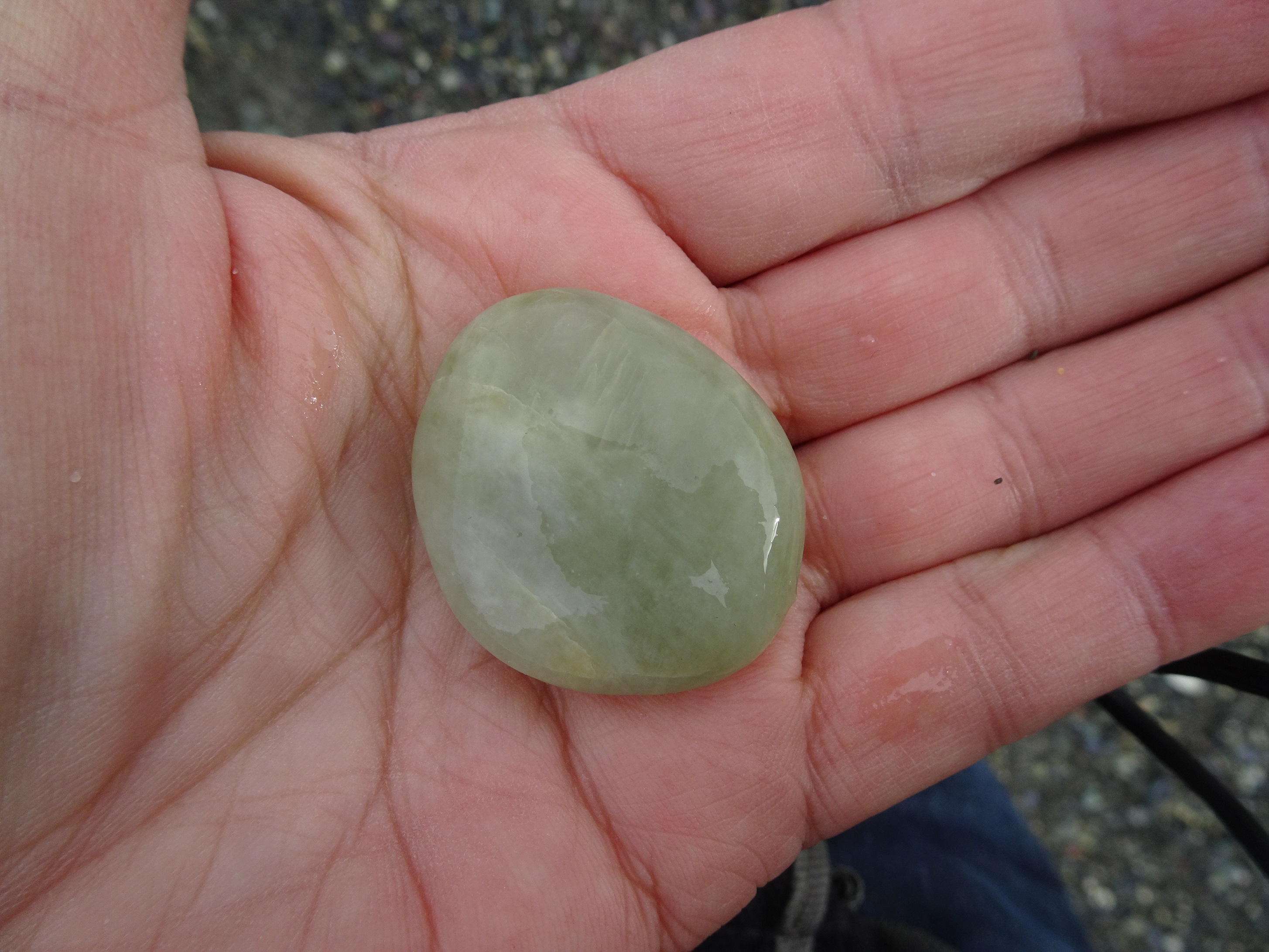 Slight green tint to this hydrogrossular garnet.