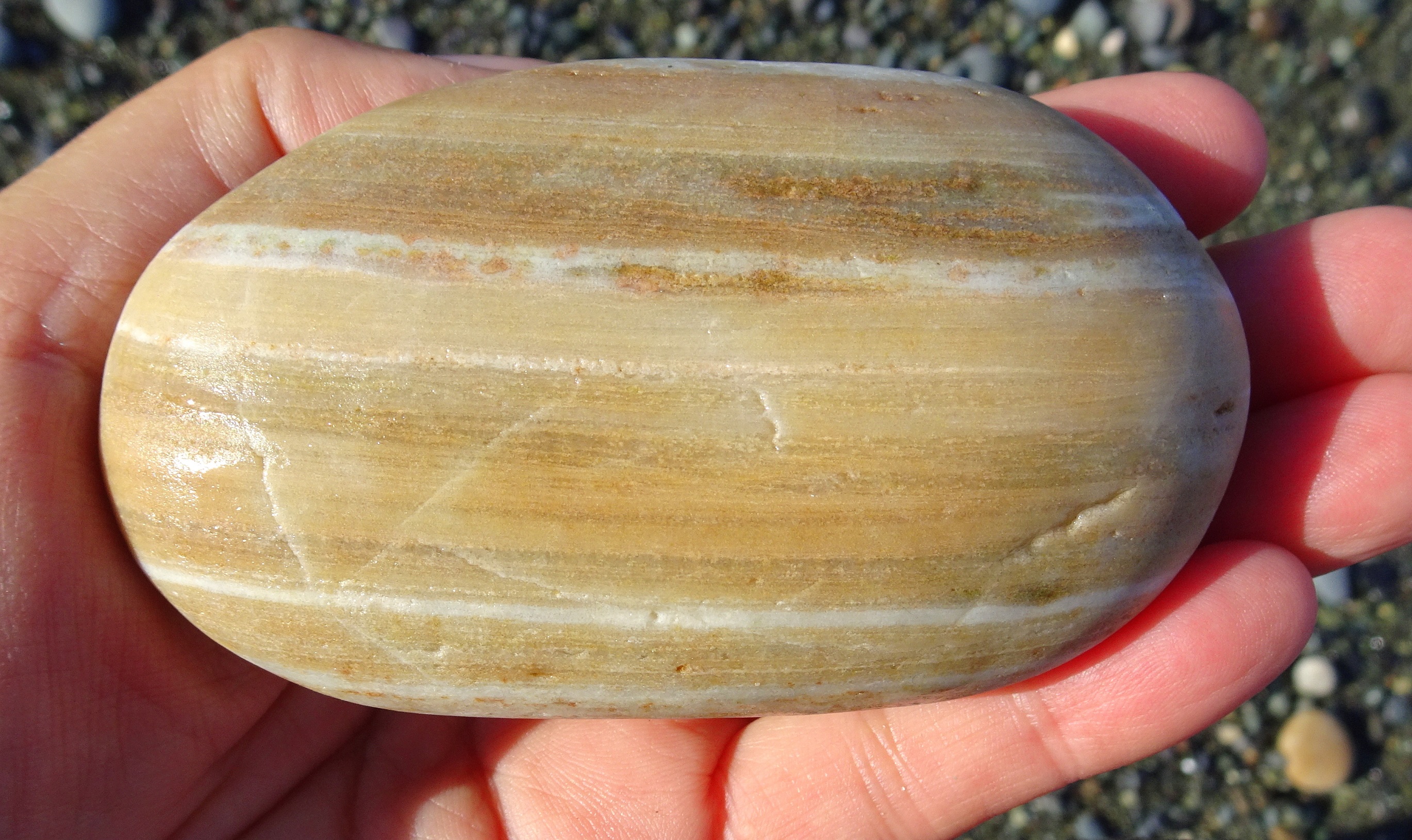 Quartz. Too big to tumble - left on the beach.