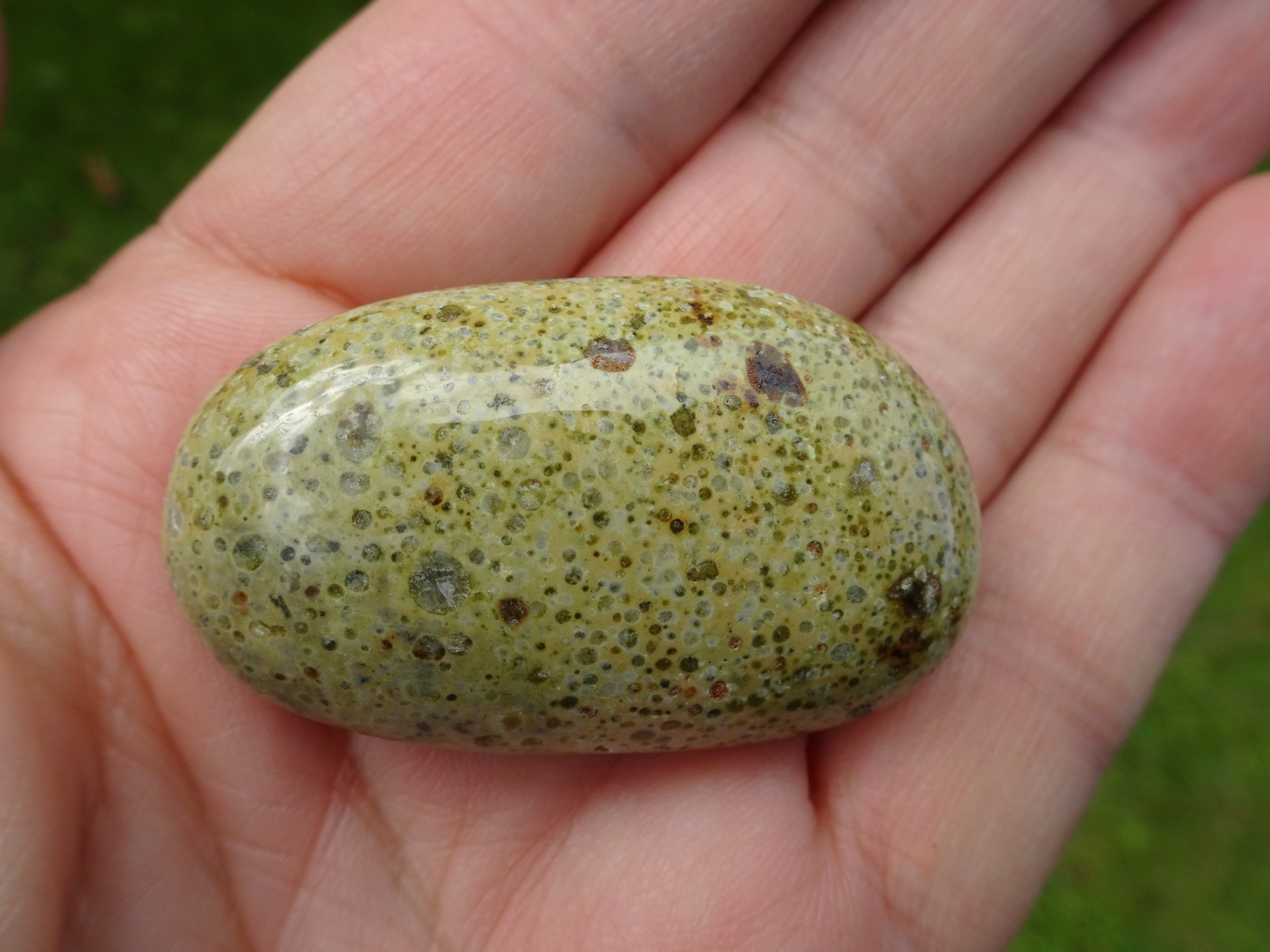 The polished stone.