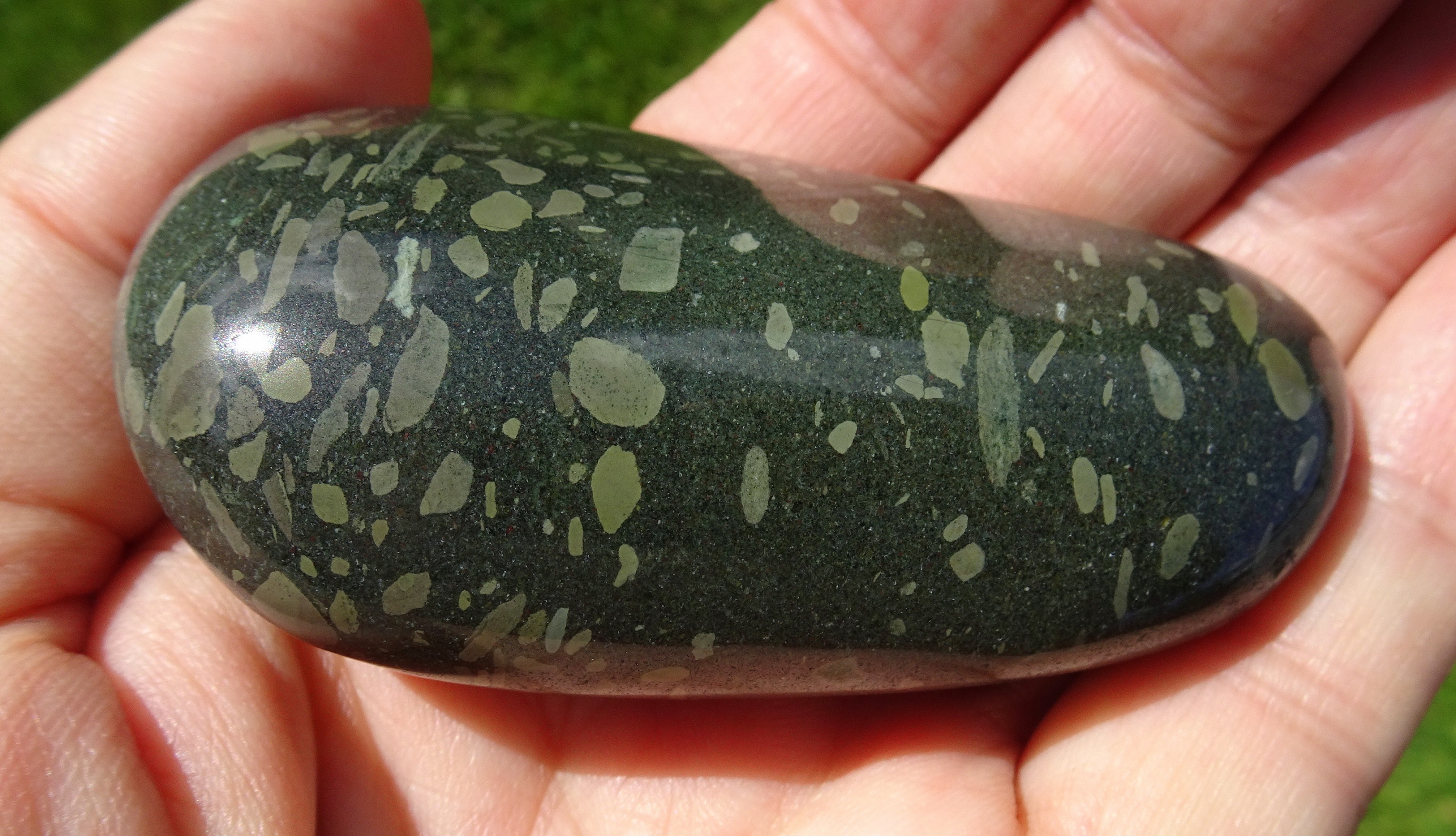 The polished stone.