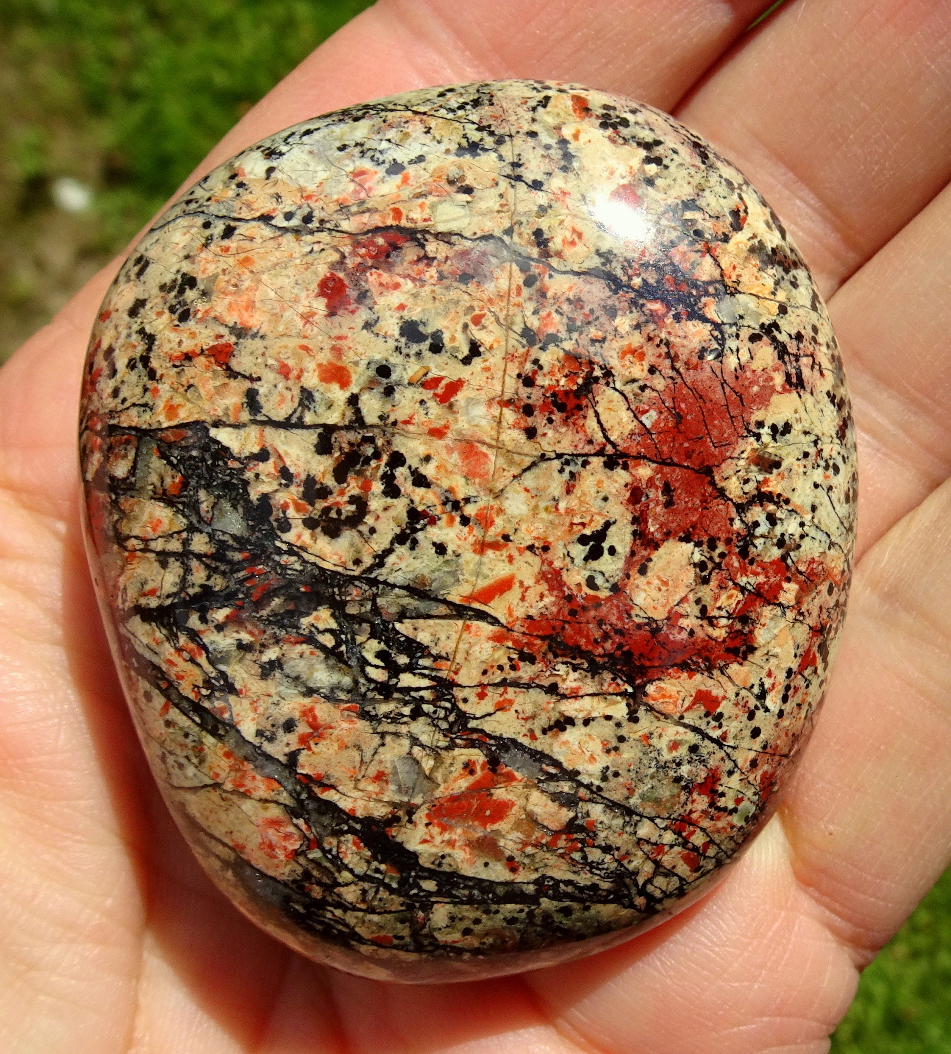 The polished stone.