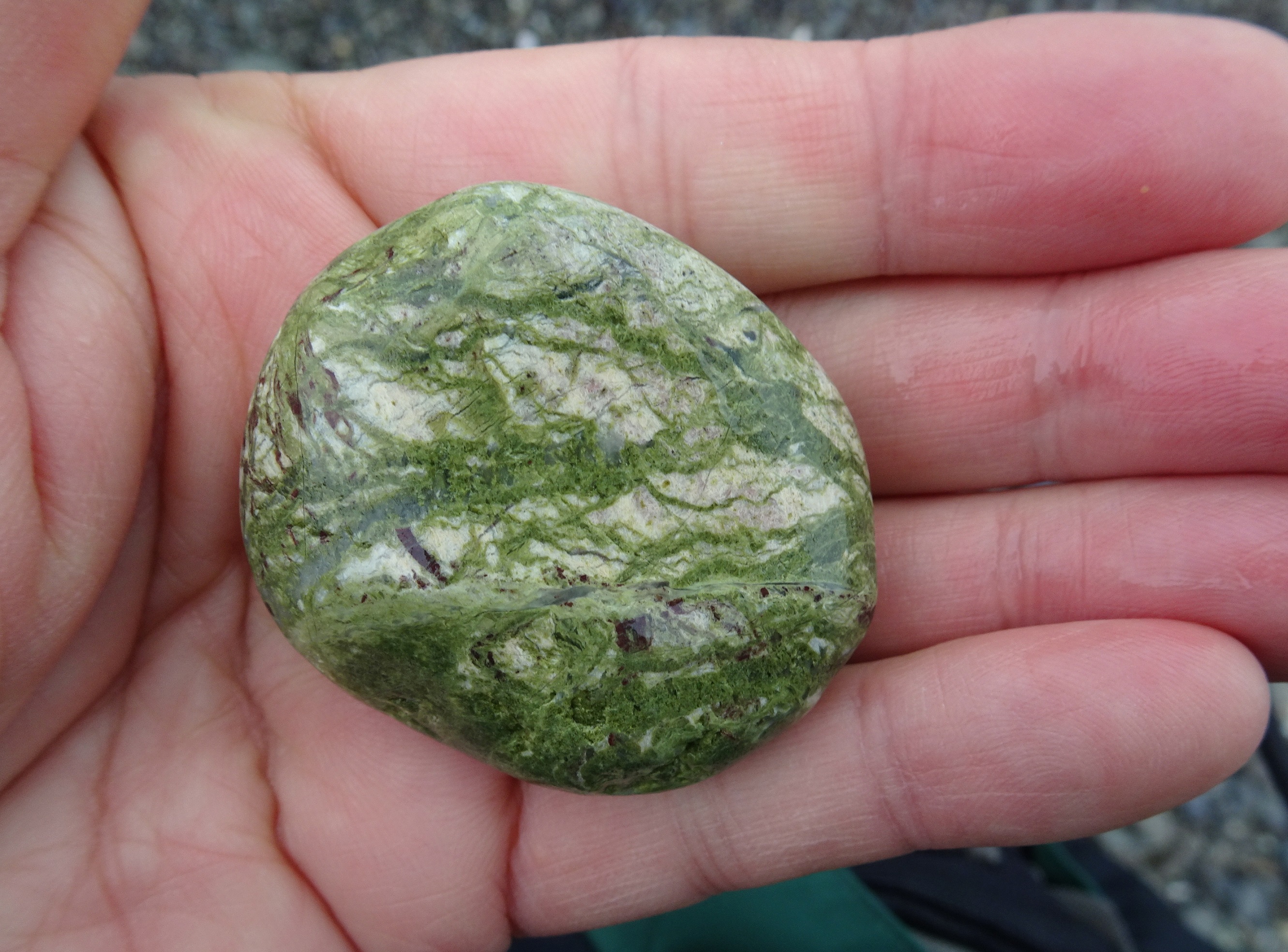 I found a few green quartzites.