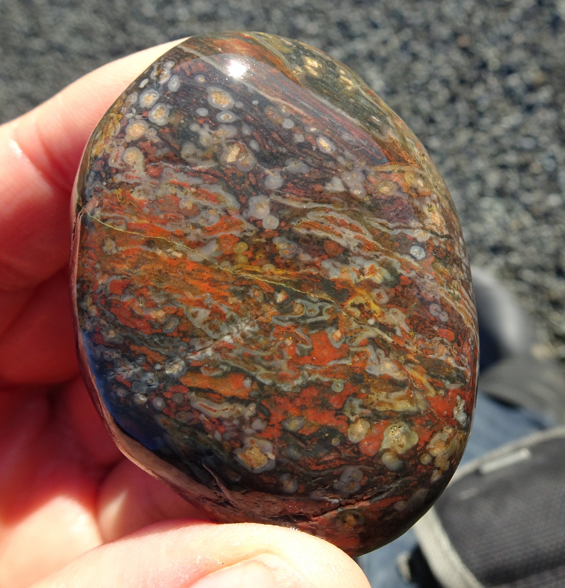 Colourful rhyolite.