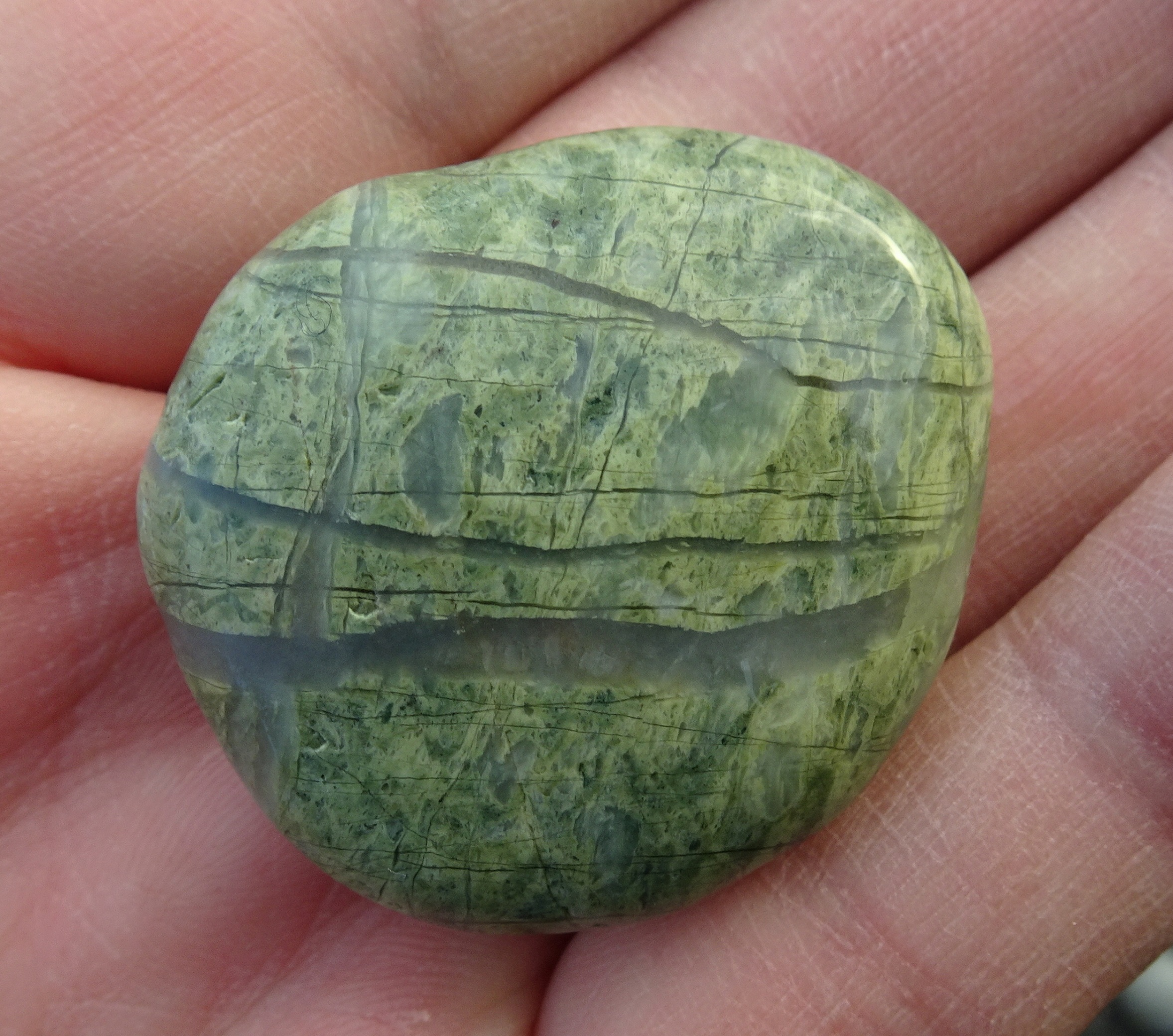 Gorgeous small green quartzite.