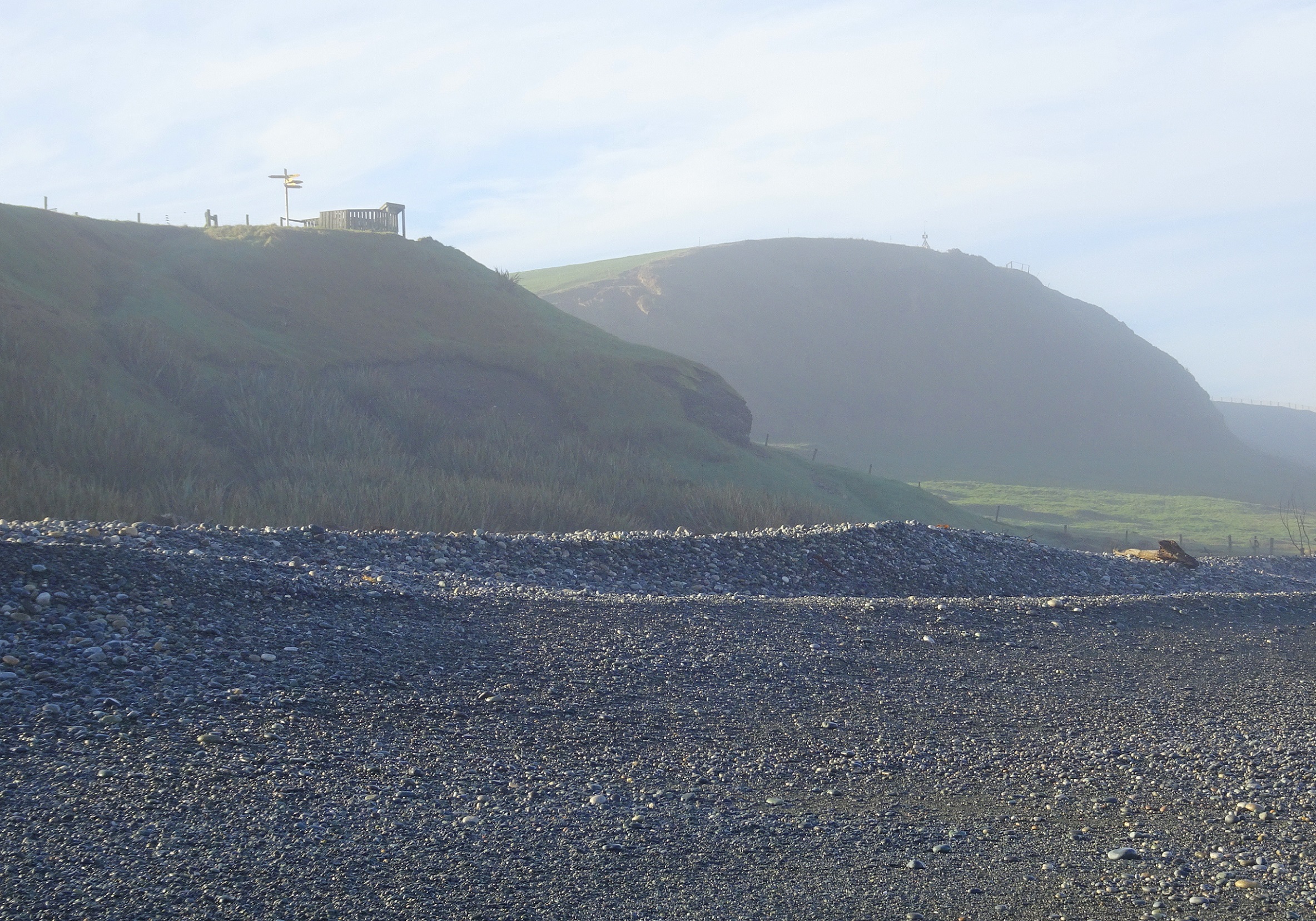 Looking back up at the McCracken's Rest lookout from the beach. I climbed down the slope below it.