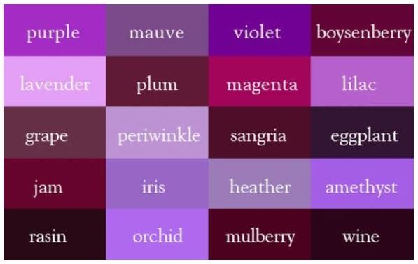 Twenty shades of purple. Source: www.backdropsource.co.nz/products/purple-shade-wrinkle-resistant-background