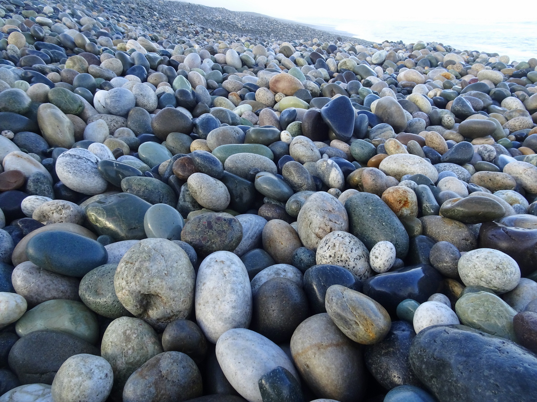 One of the sections of the beach dominated by larger stones.