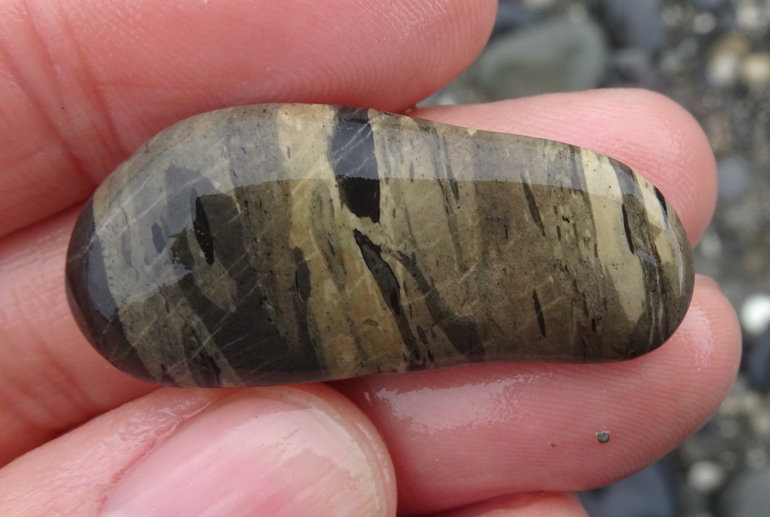 Colourful small pebble.