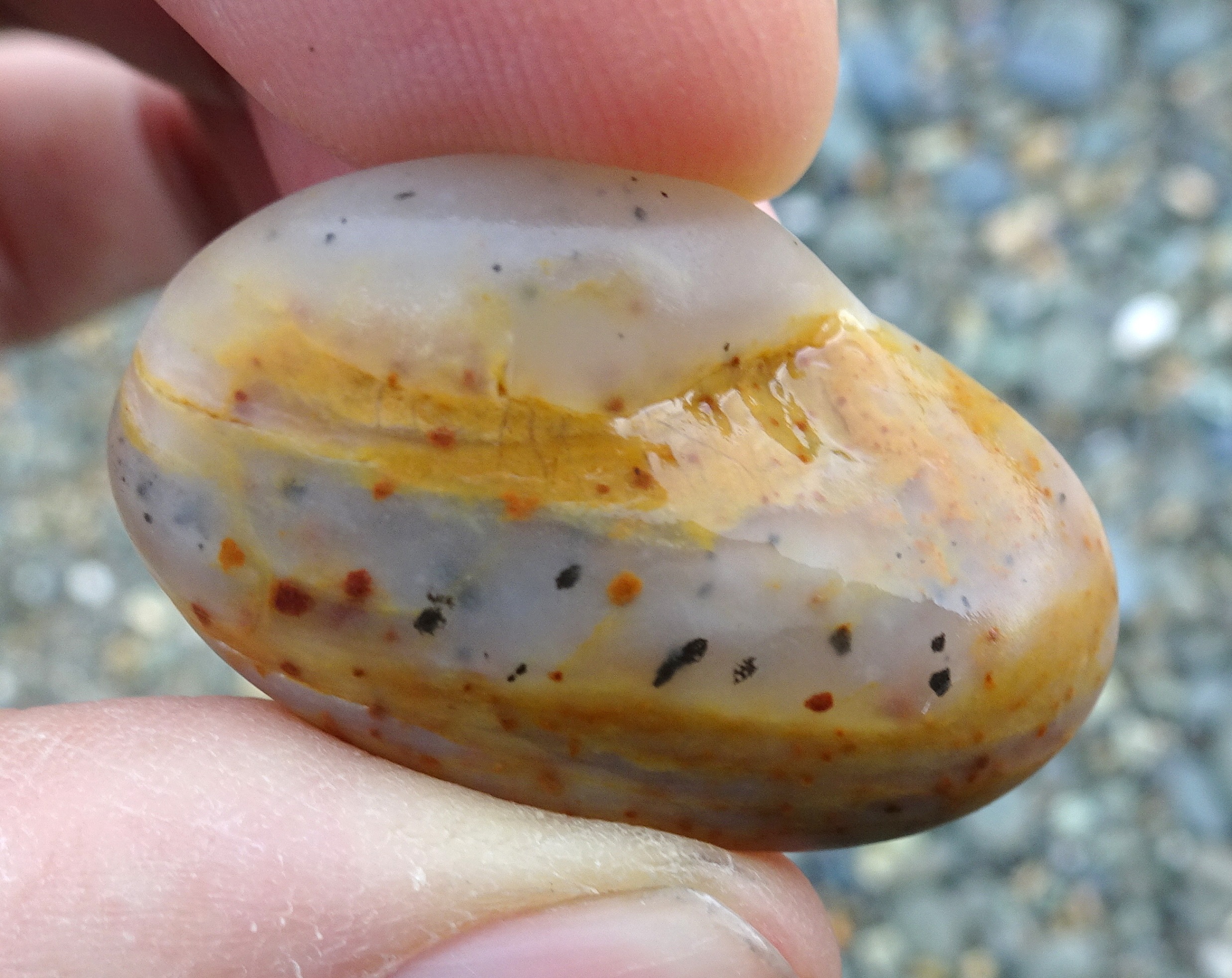 Small transparent stone with tiny inclusions.