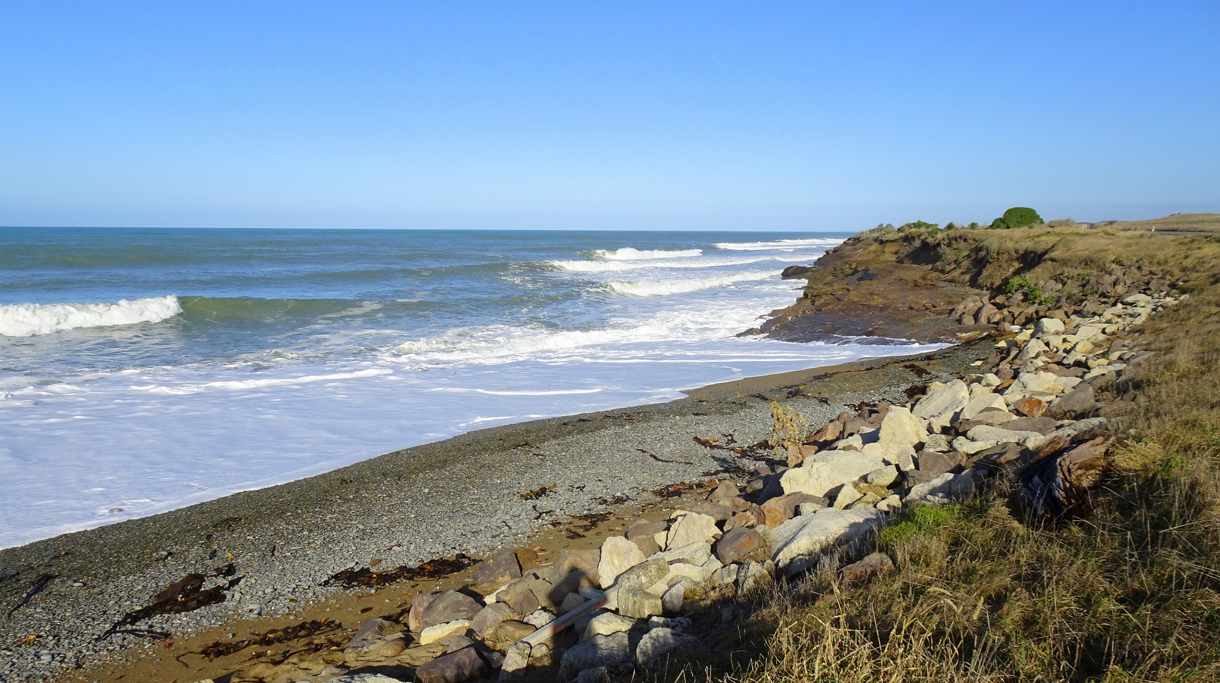 Seadown Beach this afternoon, looking south.