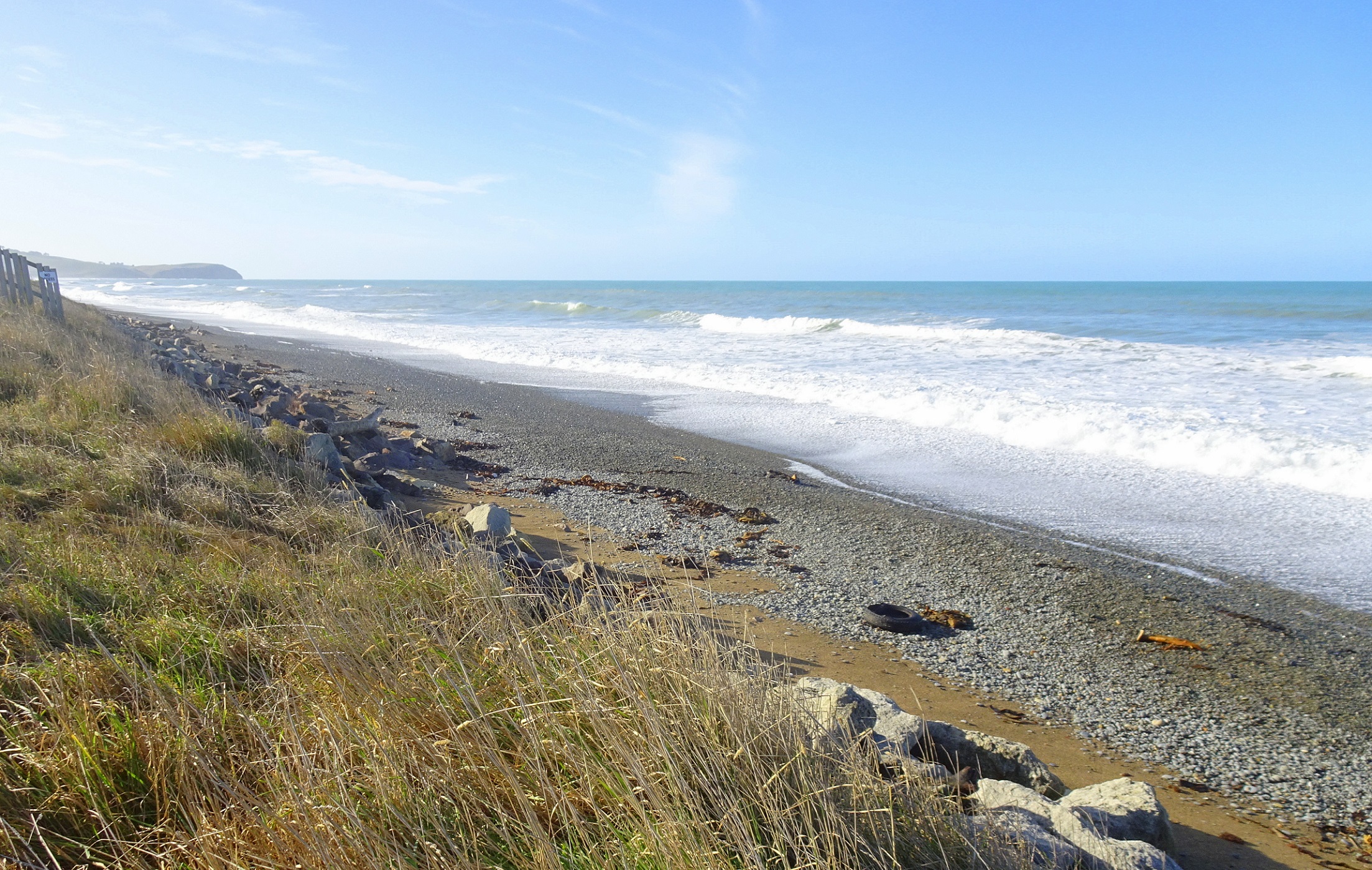 Seadown Beach this afternoon, looking south.