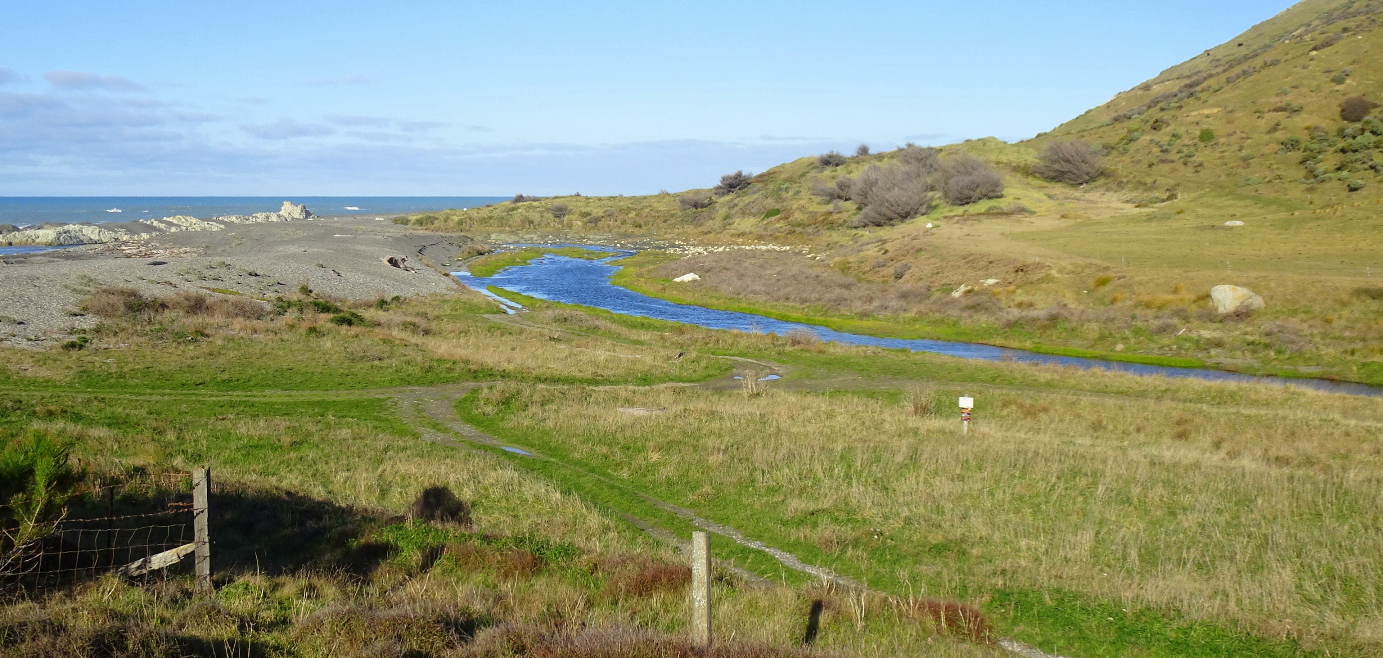 Flaxbourne River at Ward Beach, four weeks ago.