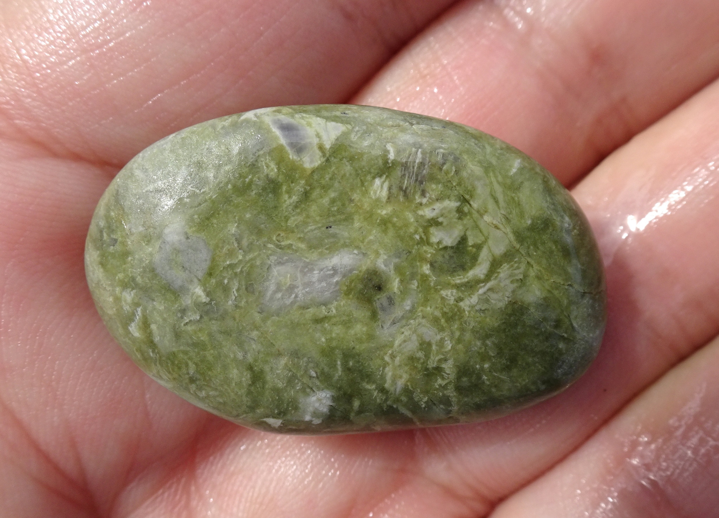 Small green stone.
