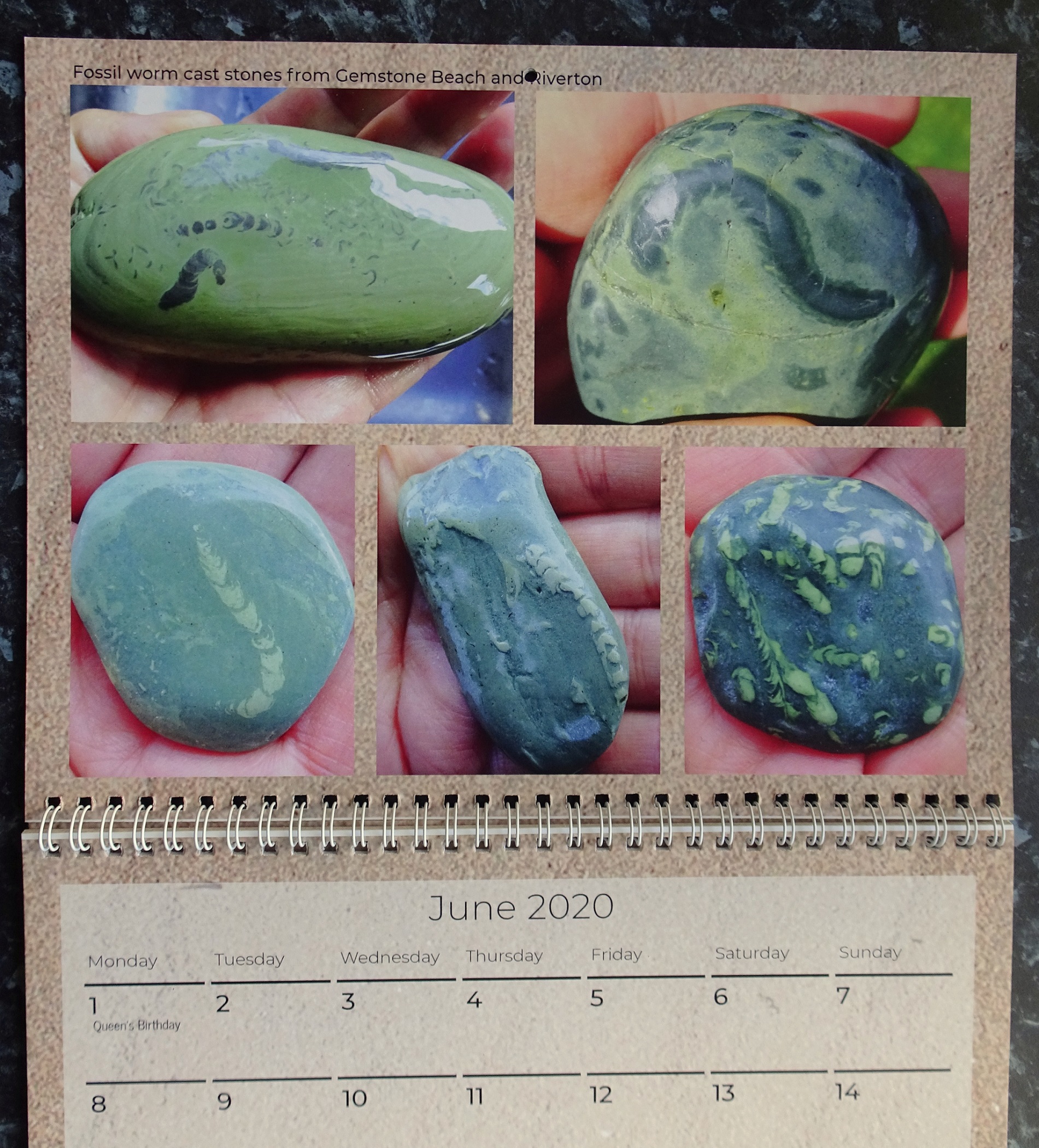 TumbleStone Calendar 2020. Hall of Fame #4 is lower left stone.