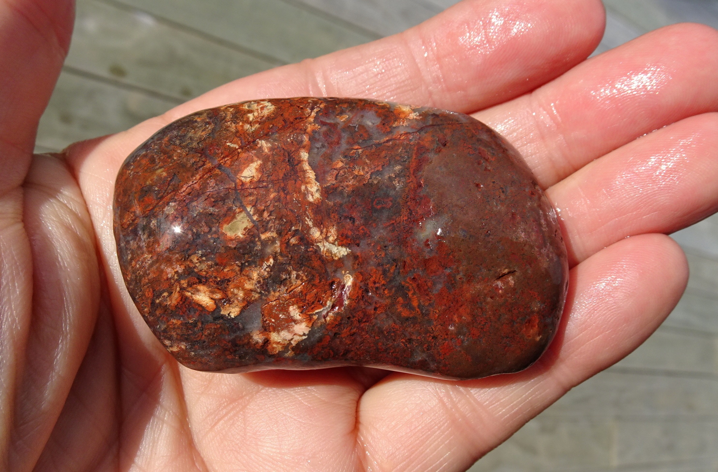 Hematite jasper with quartz or chalcedony?