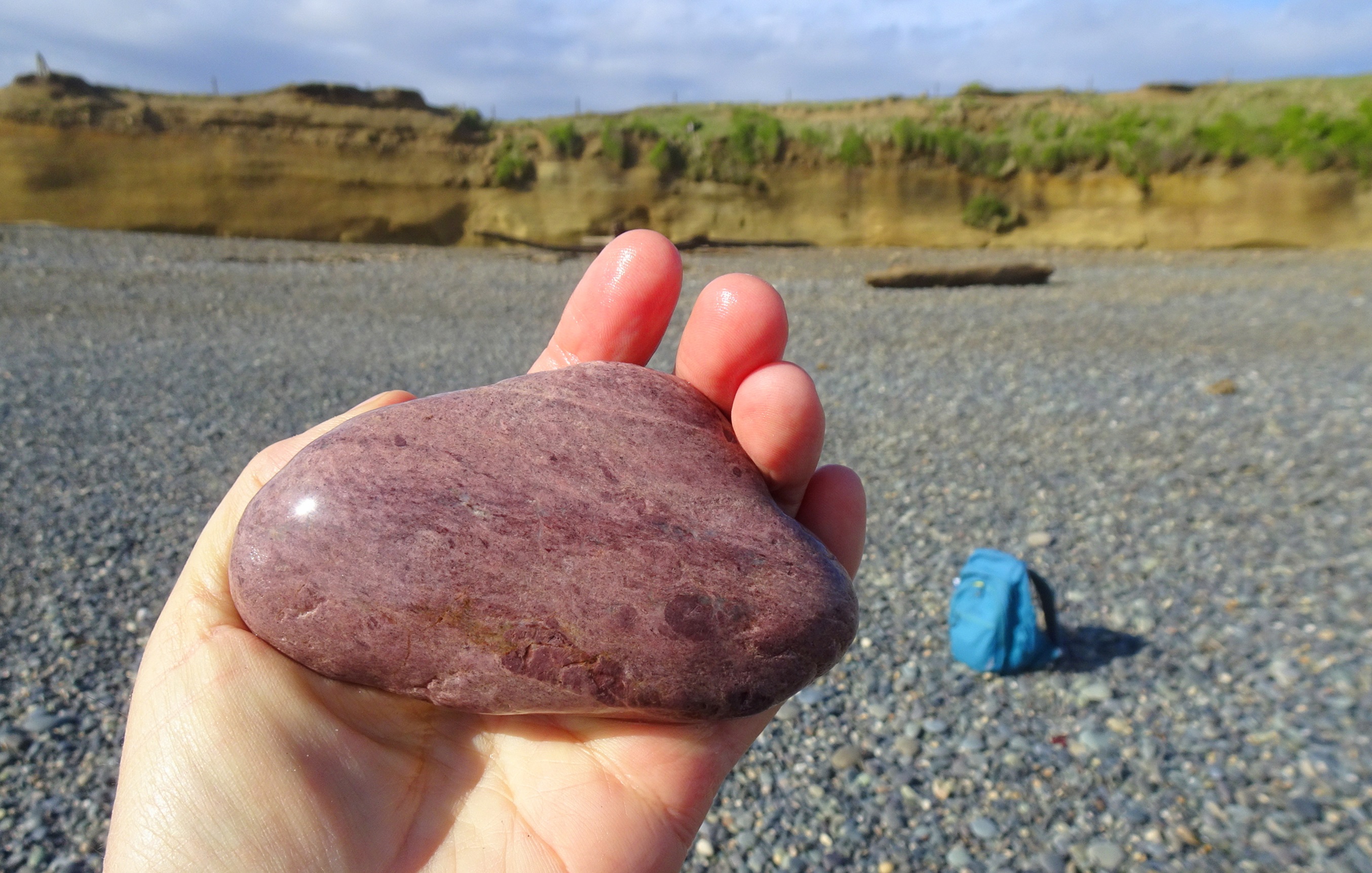 A stone left on the beach.