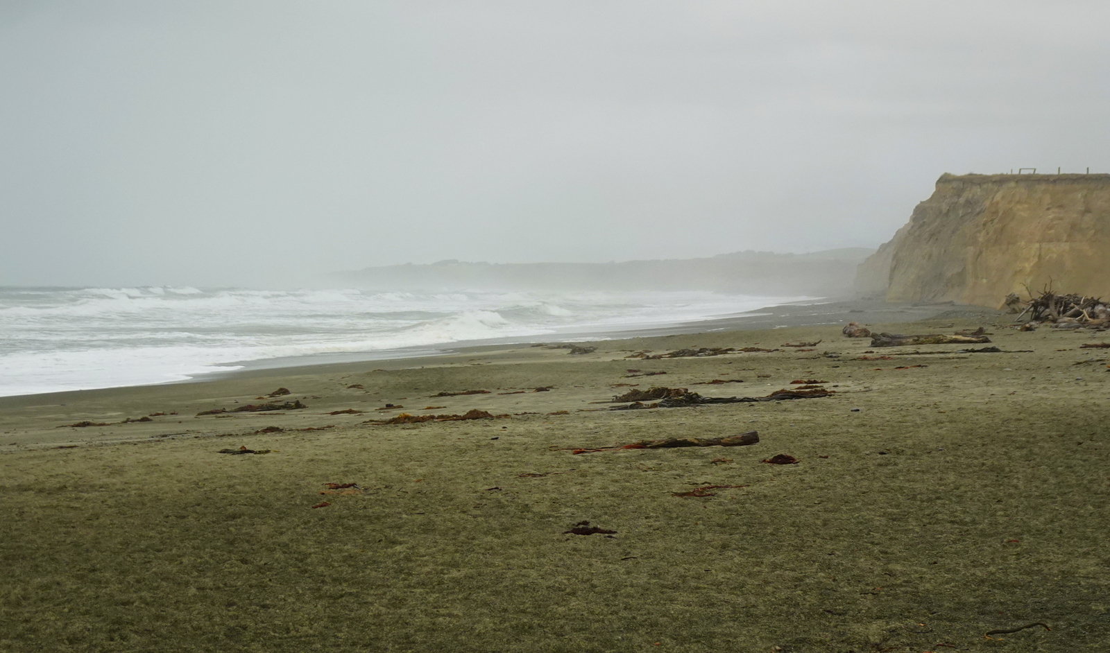 Gemstone Beach this morning during one of the brighter moments.