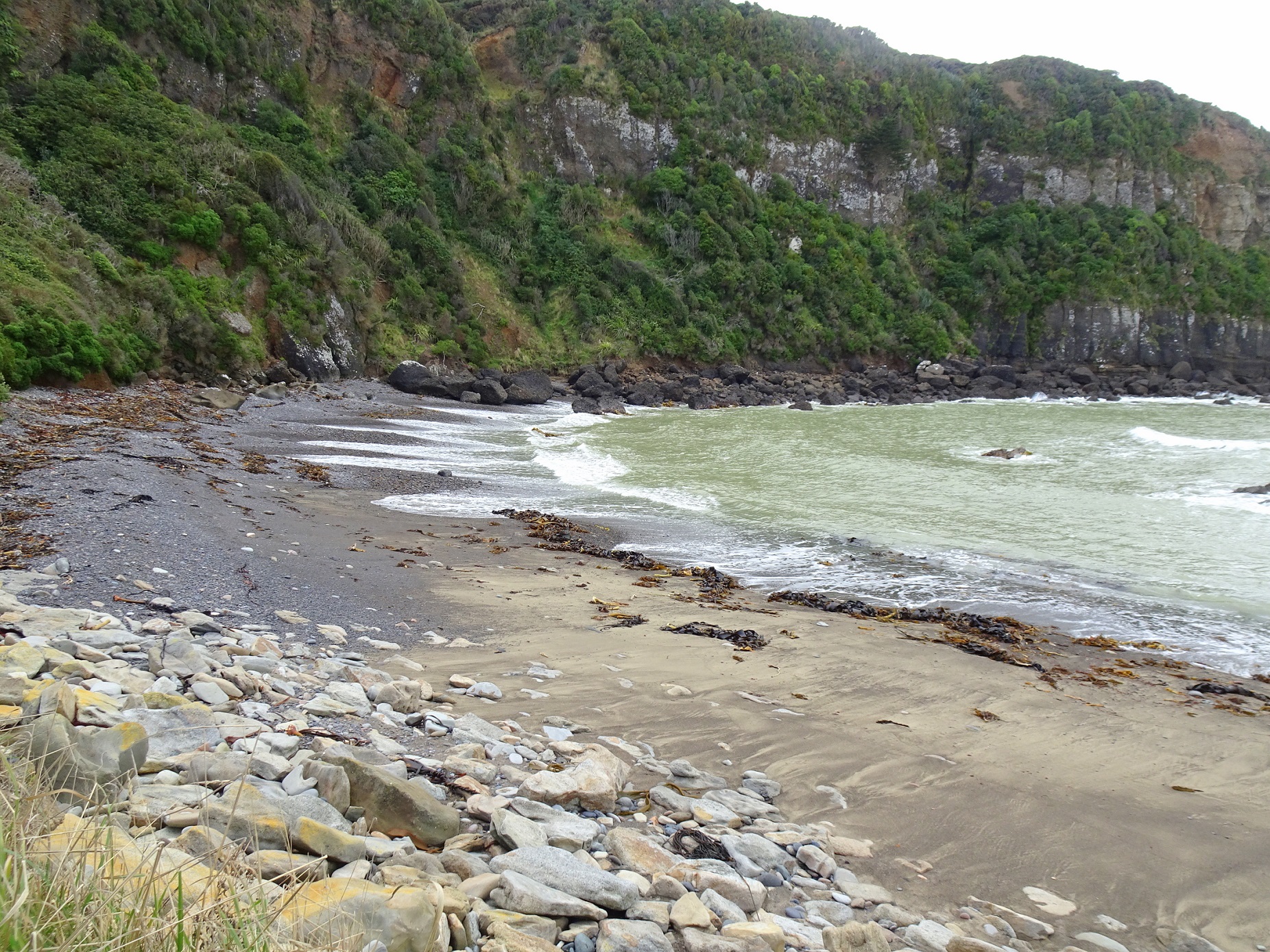 The small mainly stony beach.