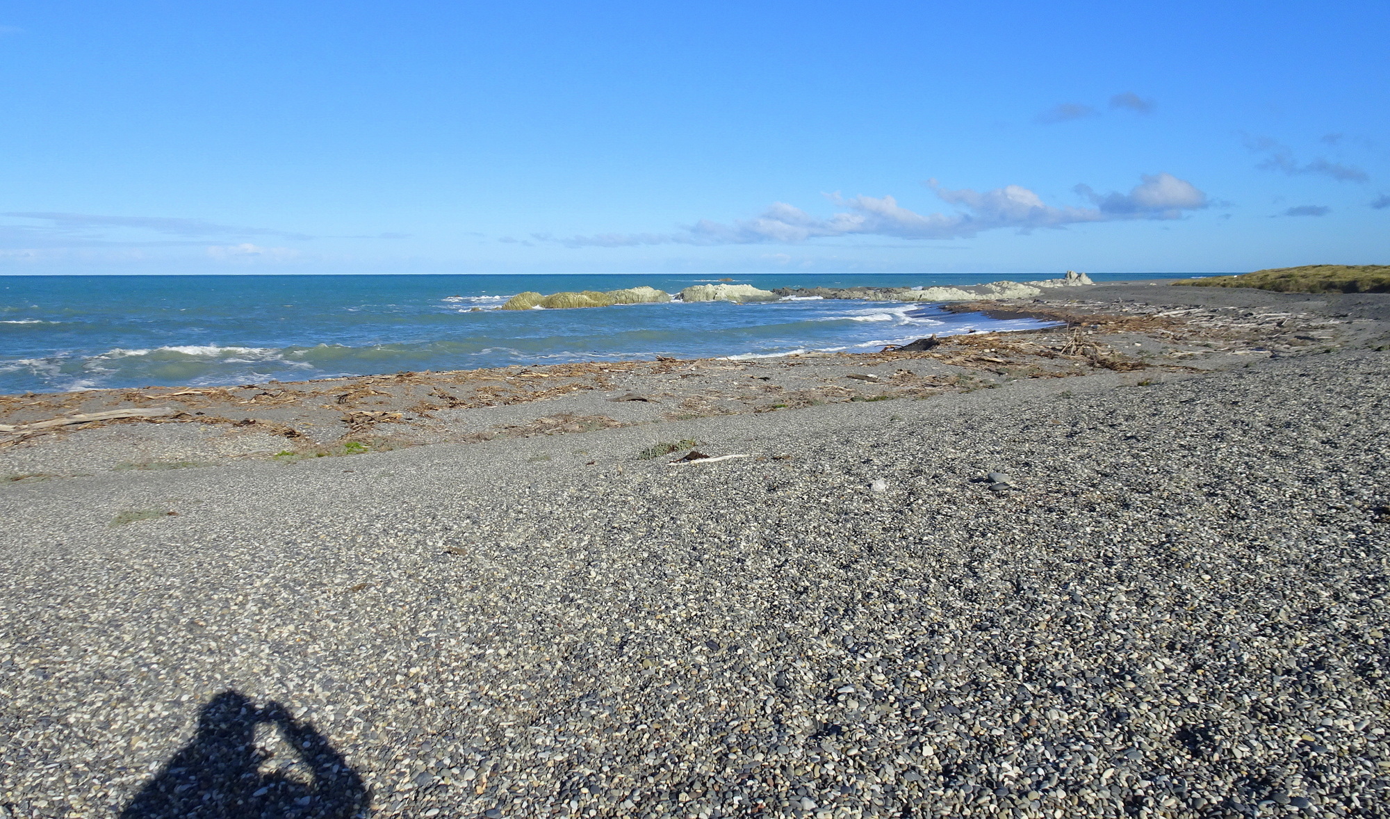 Ward Beach from in front of the carpark, looking south.