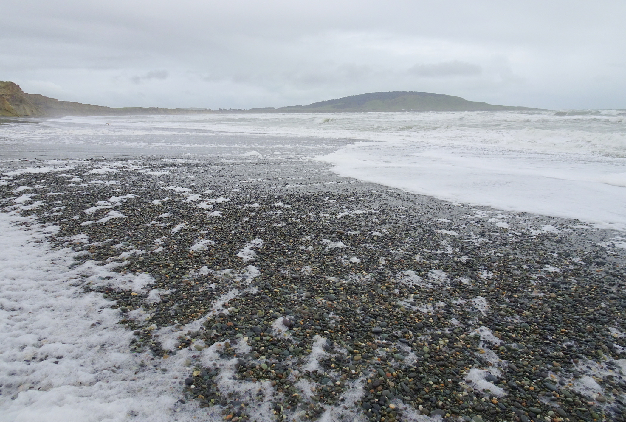 A lot of foam was blowing about in places.