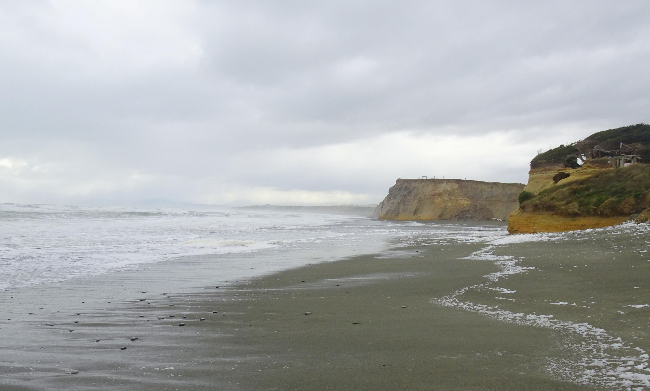 The waves were too high to go past the Taunoa Stream.