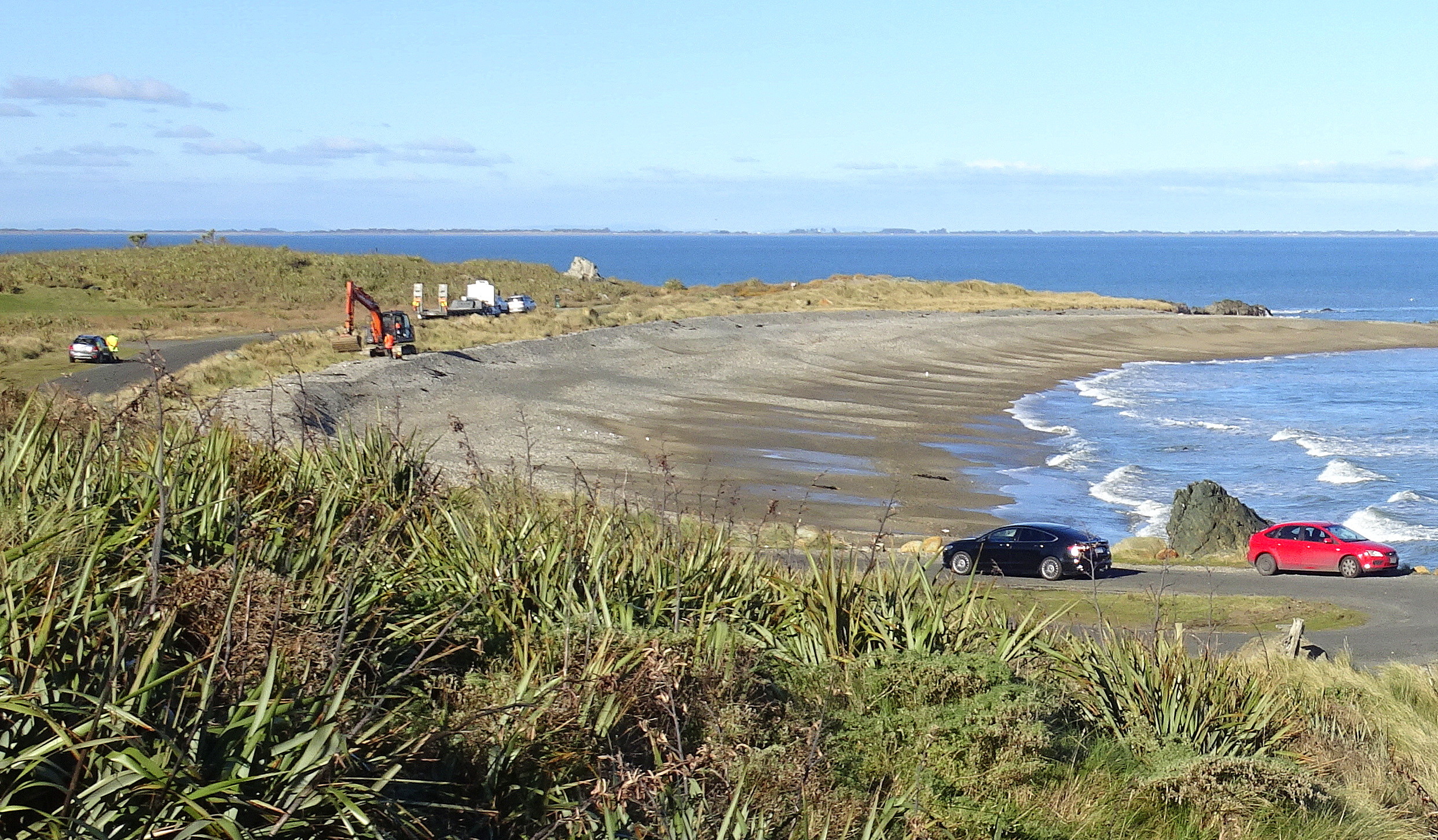 The digger at the back of the Back Beach.