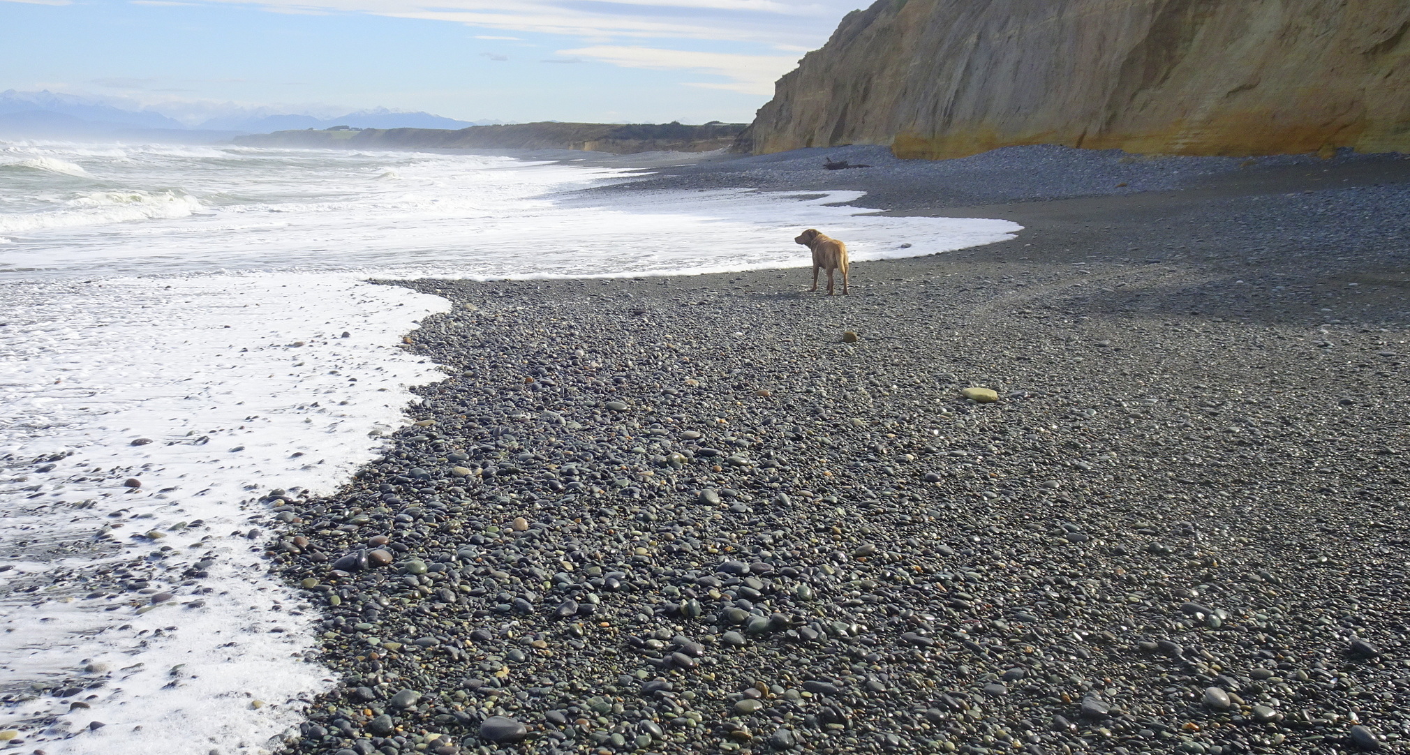 The waves were coming further up the beach than usual.