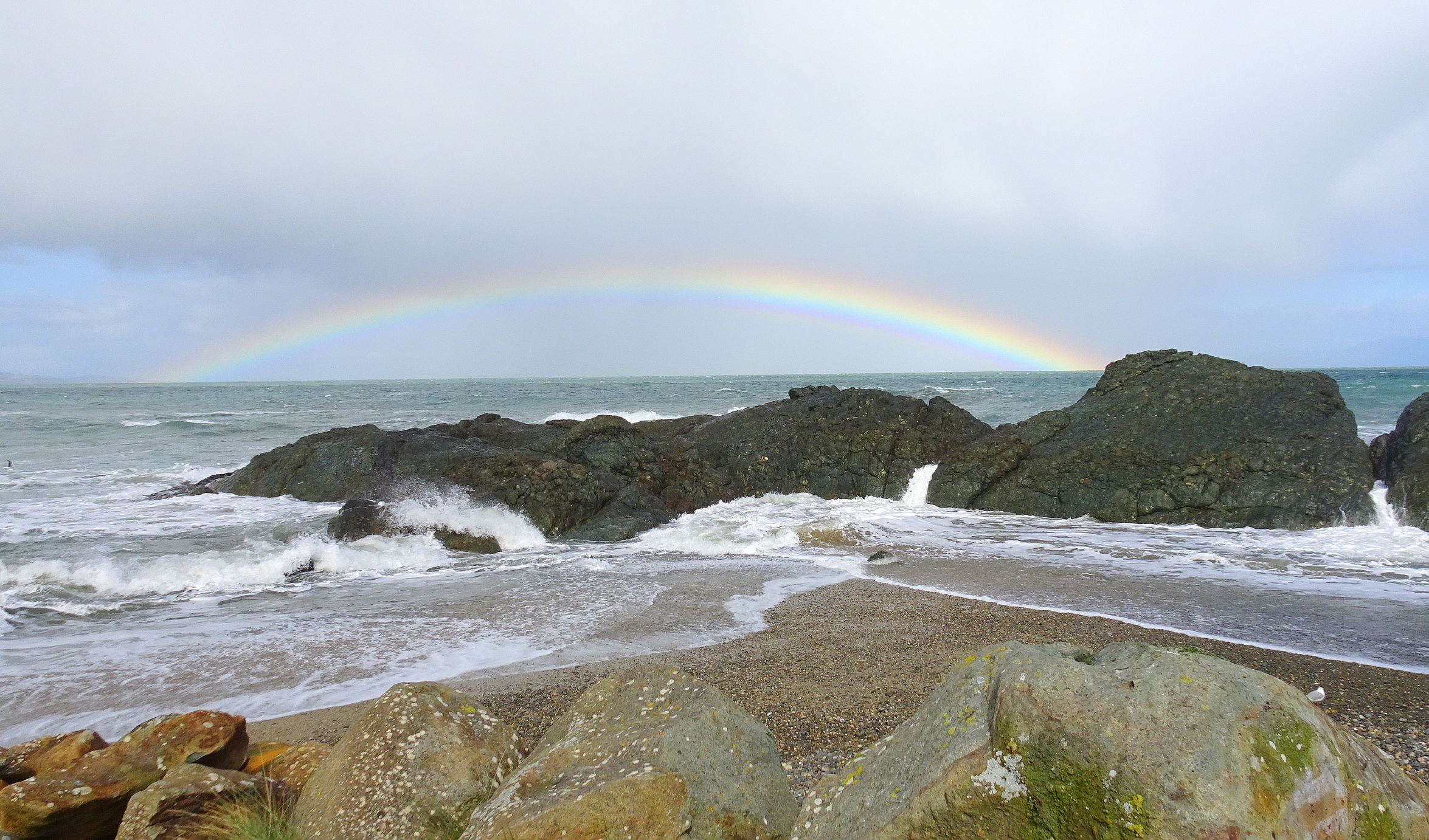 Raindow over Foveaux Strait.